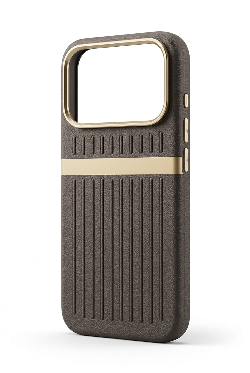 Luxury Leather Texture Protective Case with Premium Metal Camera Frame for iPhone 17 Pro