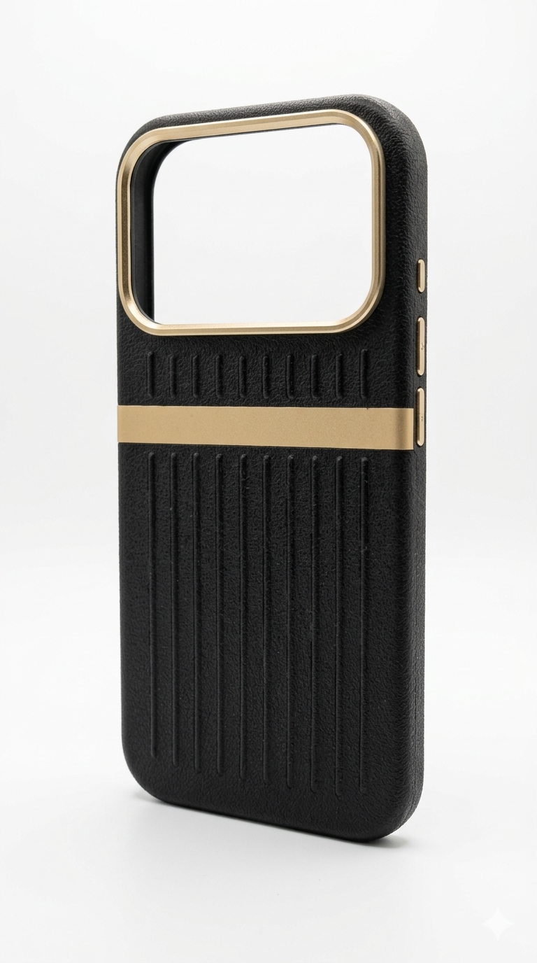 Luxury Leather Texture Protective Case with Premium Metal Camera Frame for iPhone 17 Pro