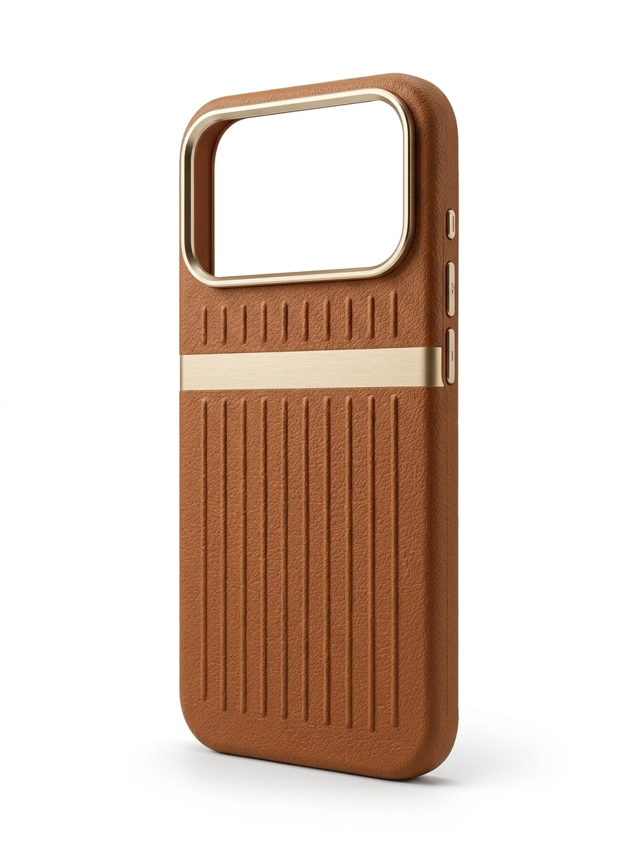 Luxury Leather Texture Protective Case with Premium Metal Camera Frame for iPhone 17 Pro