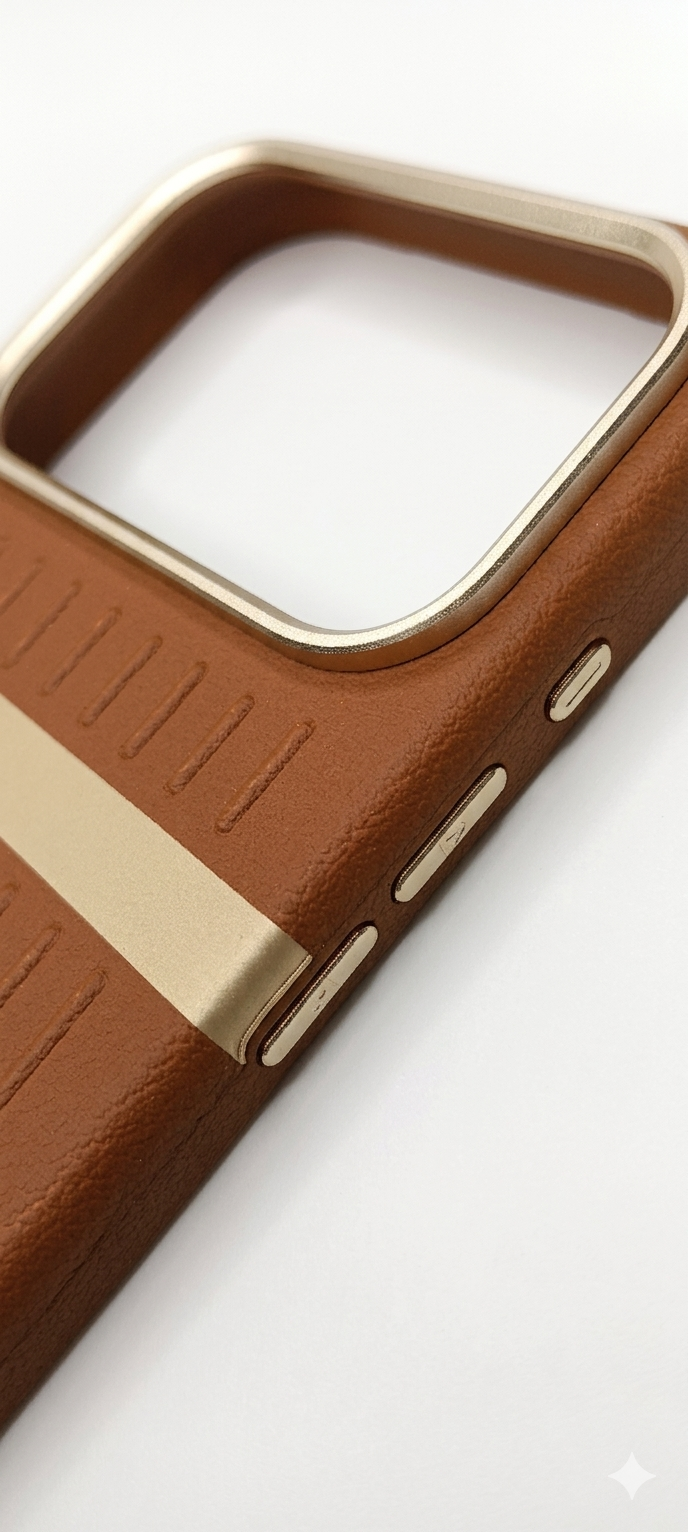 Luxury Leather Texture Protective Case with Premium Metal Camera Frame for iPhone 17 Pro