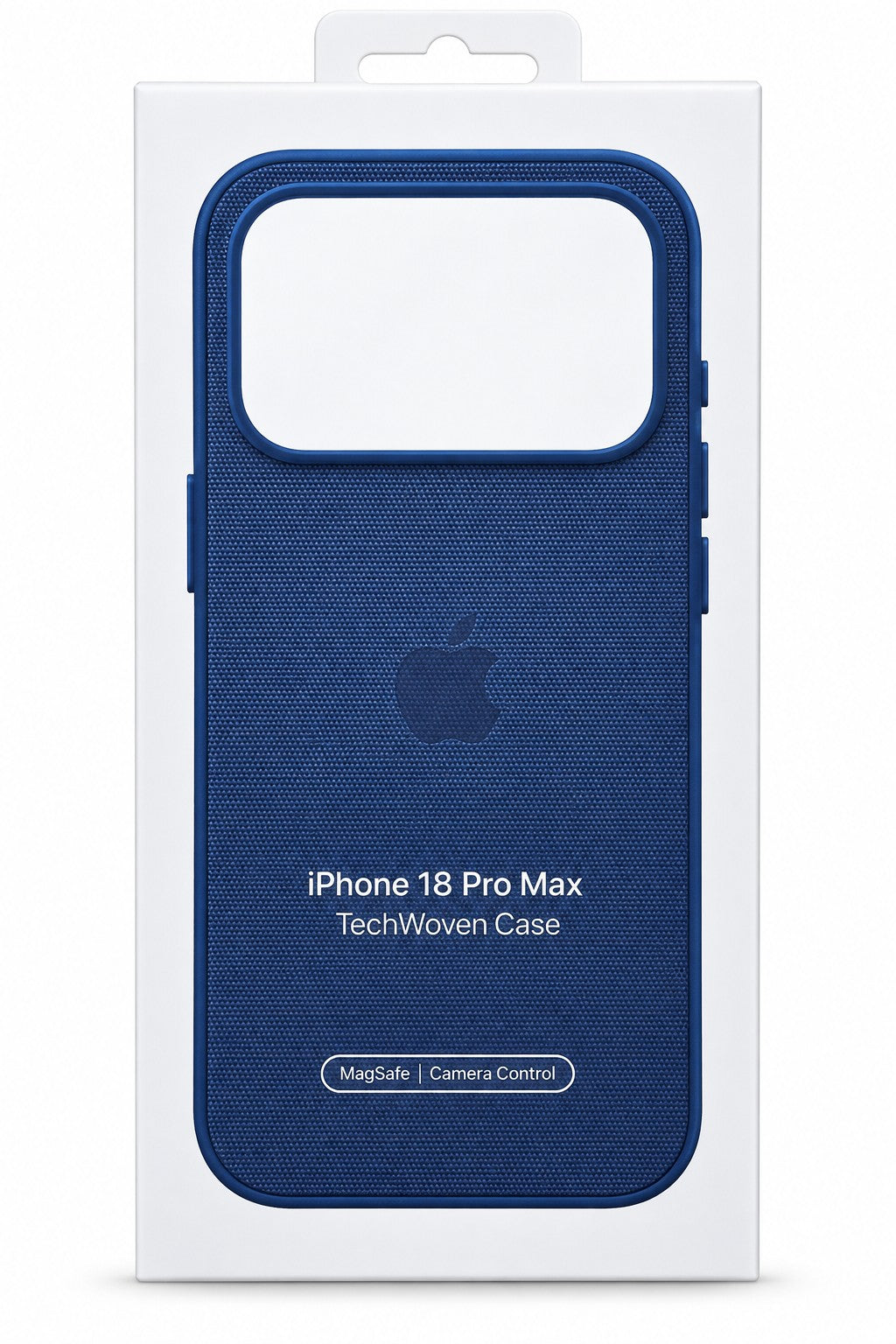 Glacier Blue TechWoven iPhone 18 Pro Max packaging
