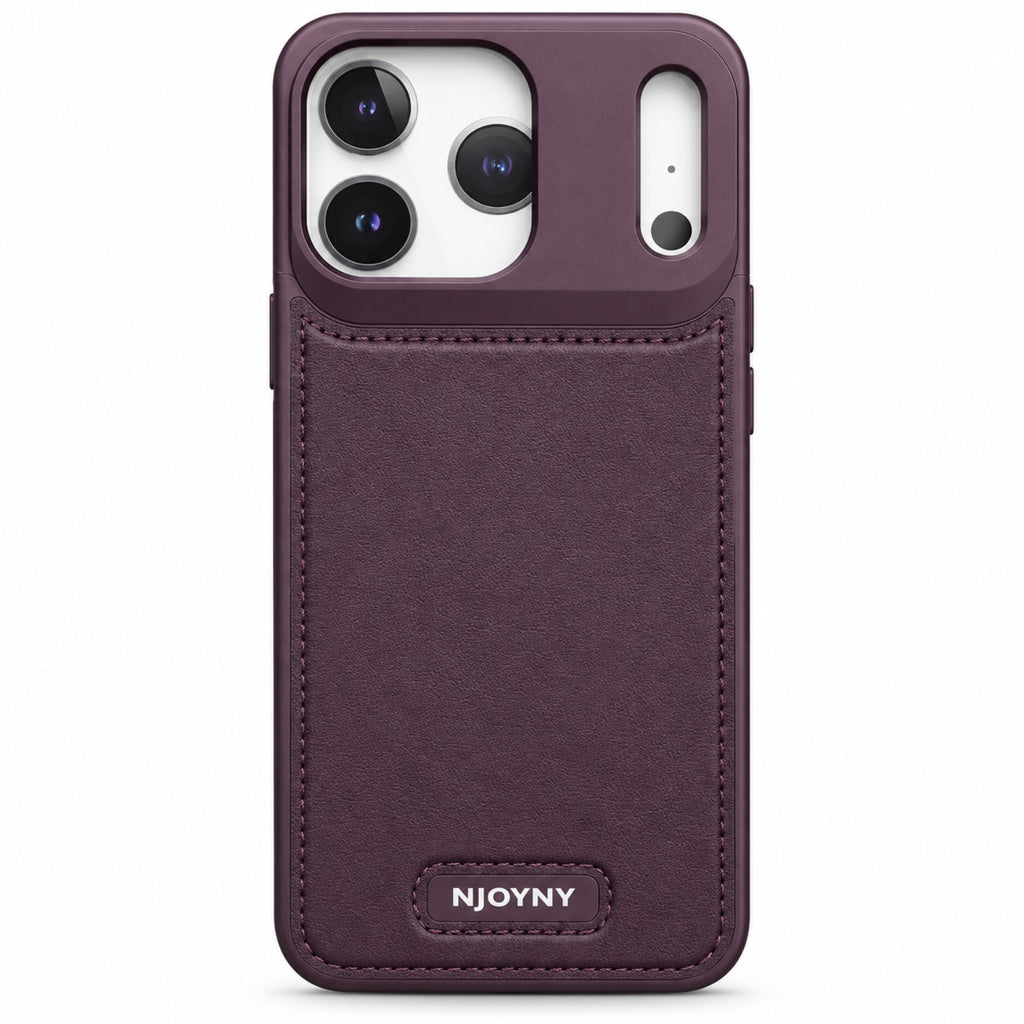 NJOYNY Burgundy iPhone 18 Pro and 18 Pro Max wallet case