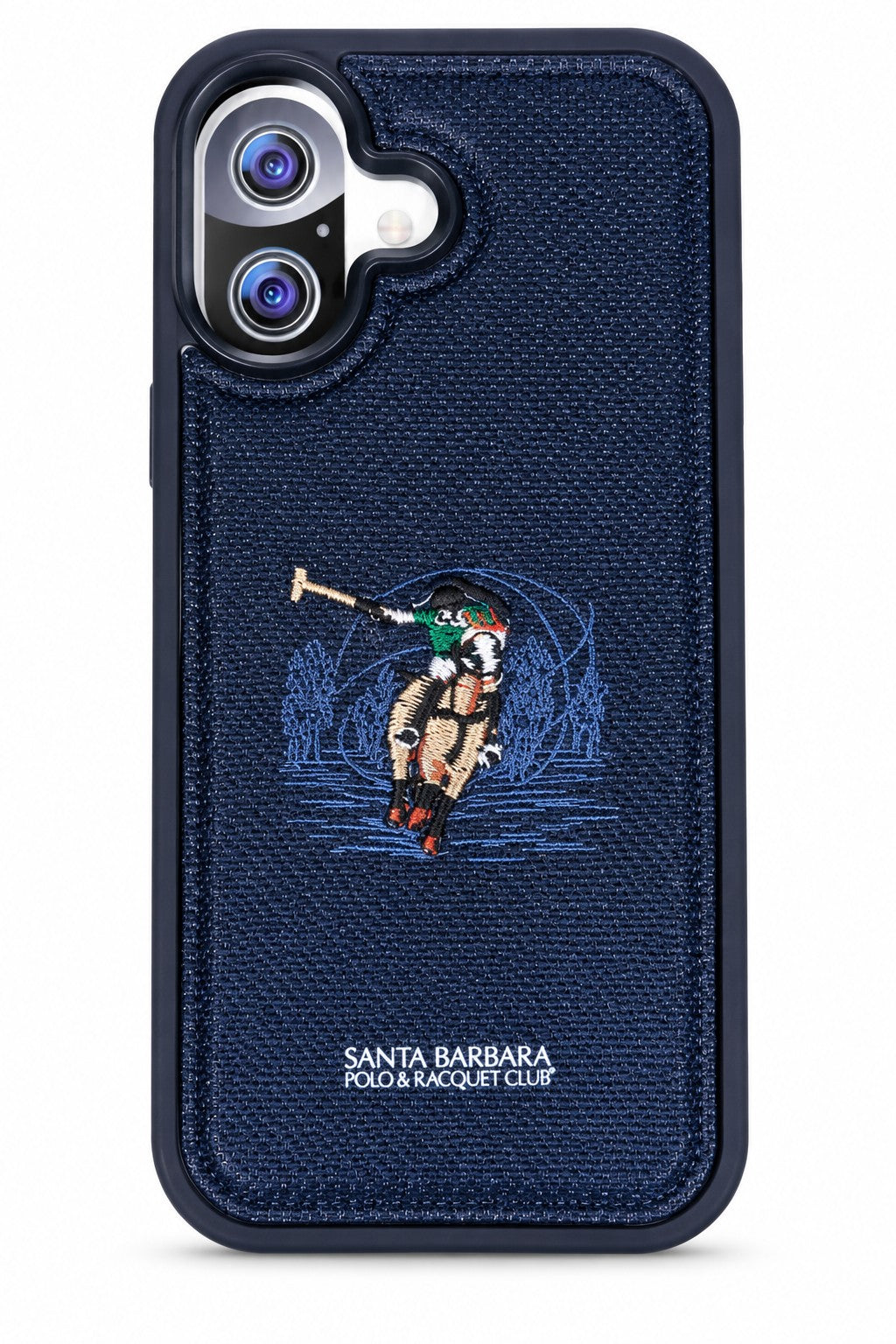 Blue Santa Barbara Polo & Racquet Club iPhone 17 case front