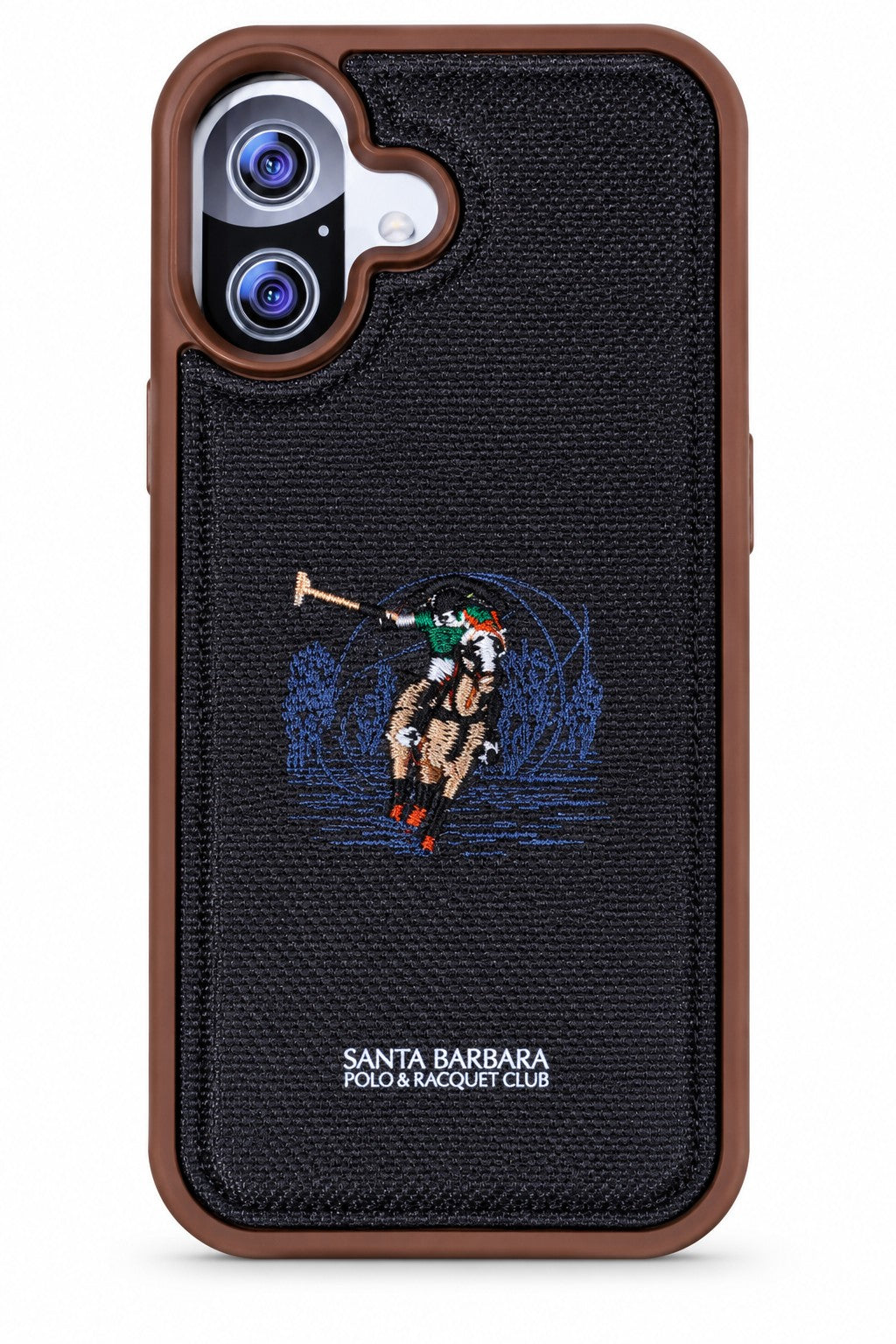 Brown Santa Barbara Polo & Racquet Club iPhone 17 case front