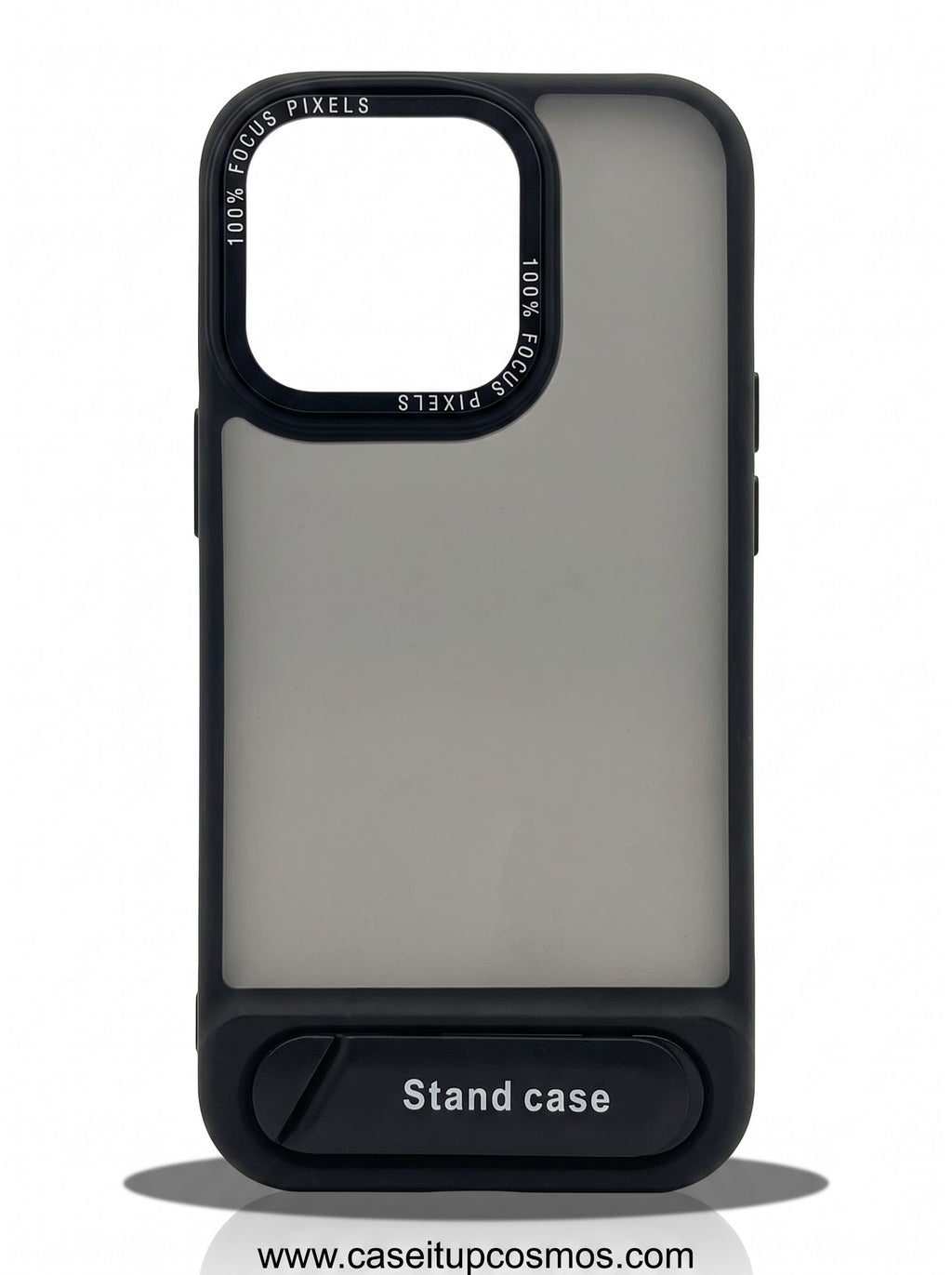 Ultra-Slim Frosted Black Kickstand Case for iPhone | Built-In Foldable Stand