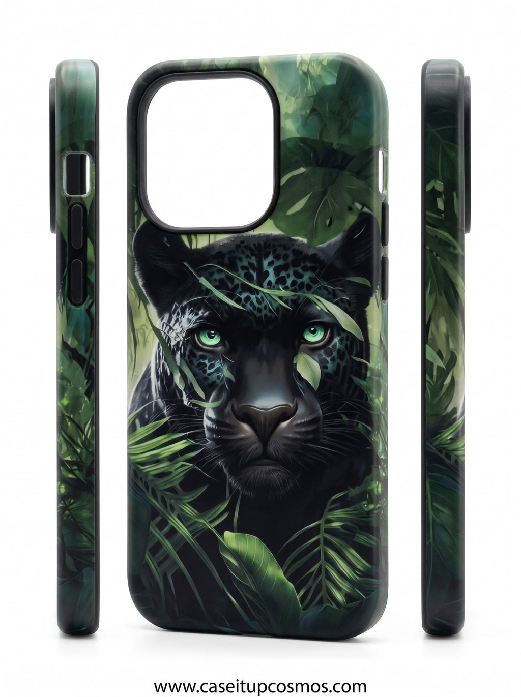 Shadow Panther Tropical Rainforest Shockproof iPhone Cover | 3D Full-Wrap Print