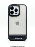 Ultra-Slim Frosted Black Kickstand Case for iPhone | Built-In Foldable Stand