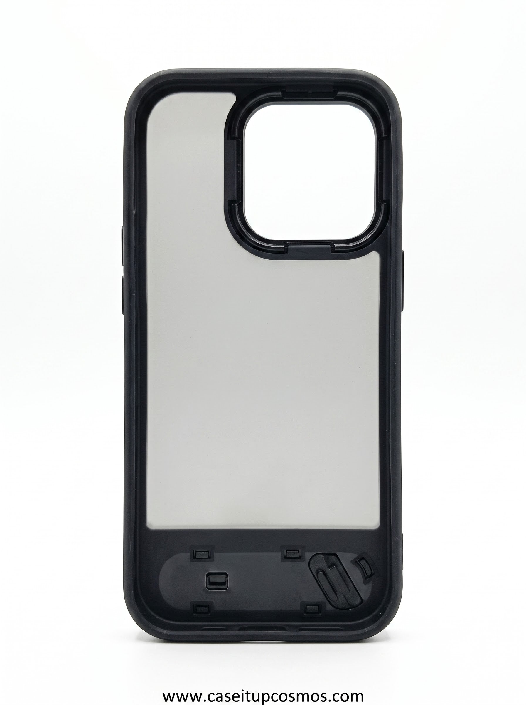 Ultra-Slim Frosted Black Kickstand Case for iPhone | Built-In Foldable Stand