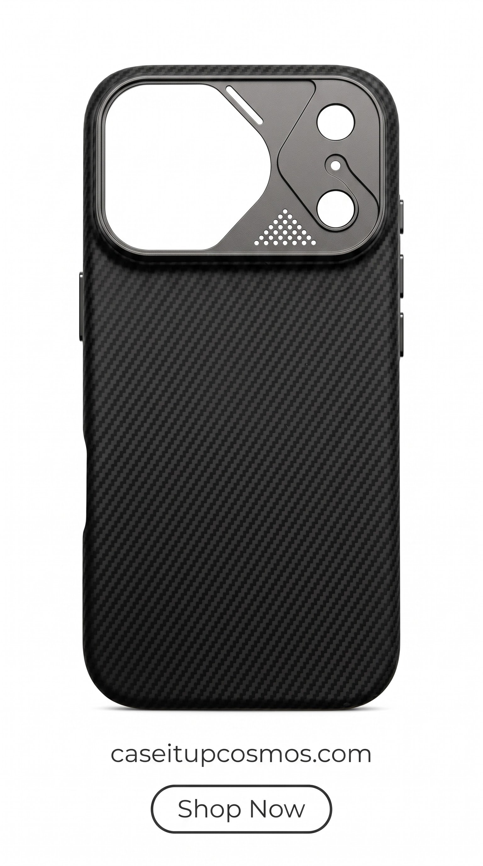 Cyber Carbon Fiber MagSafe Case – Industrial Mecha Camera Armor
