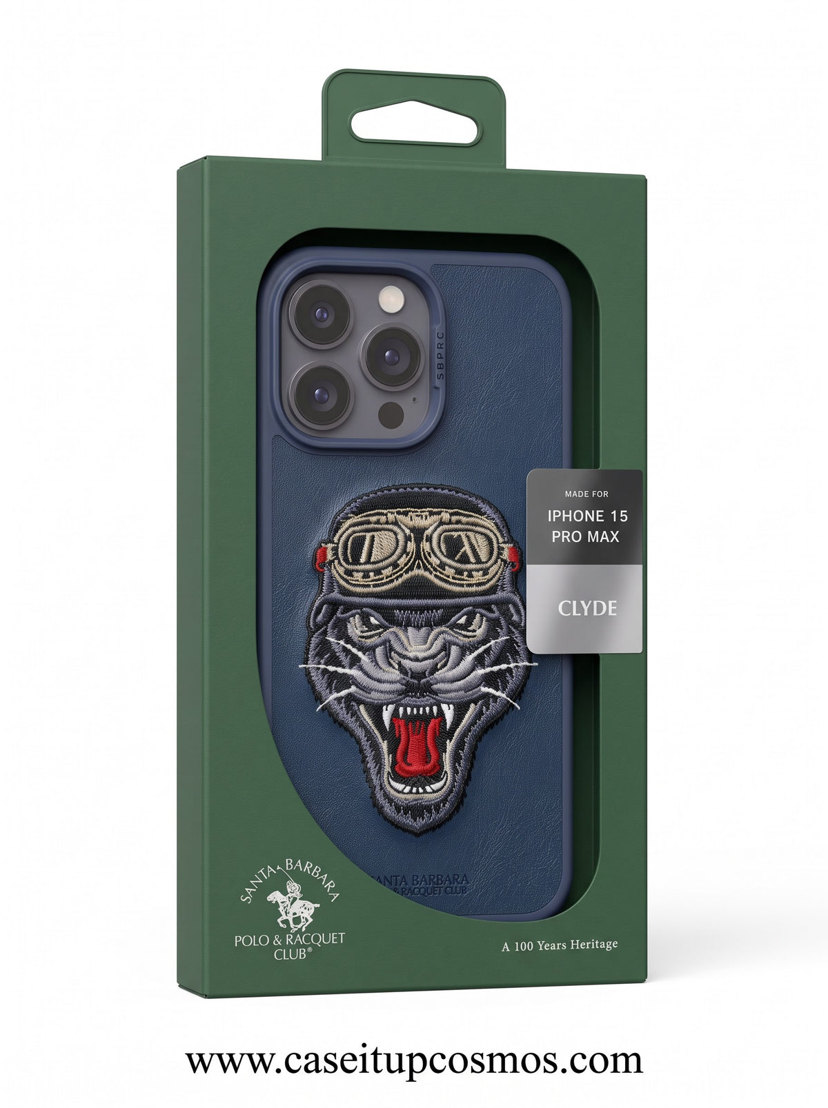 The Wild Biker Edition Embroidered Panther Leather Case for iPhone