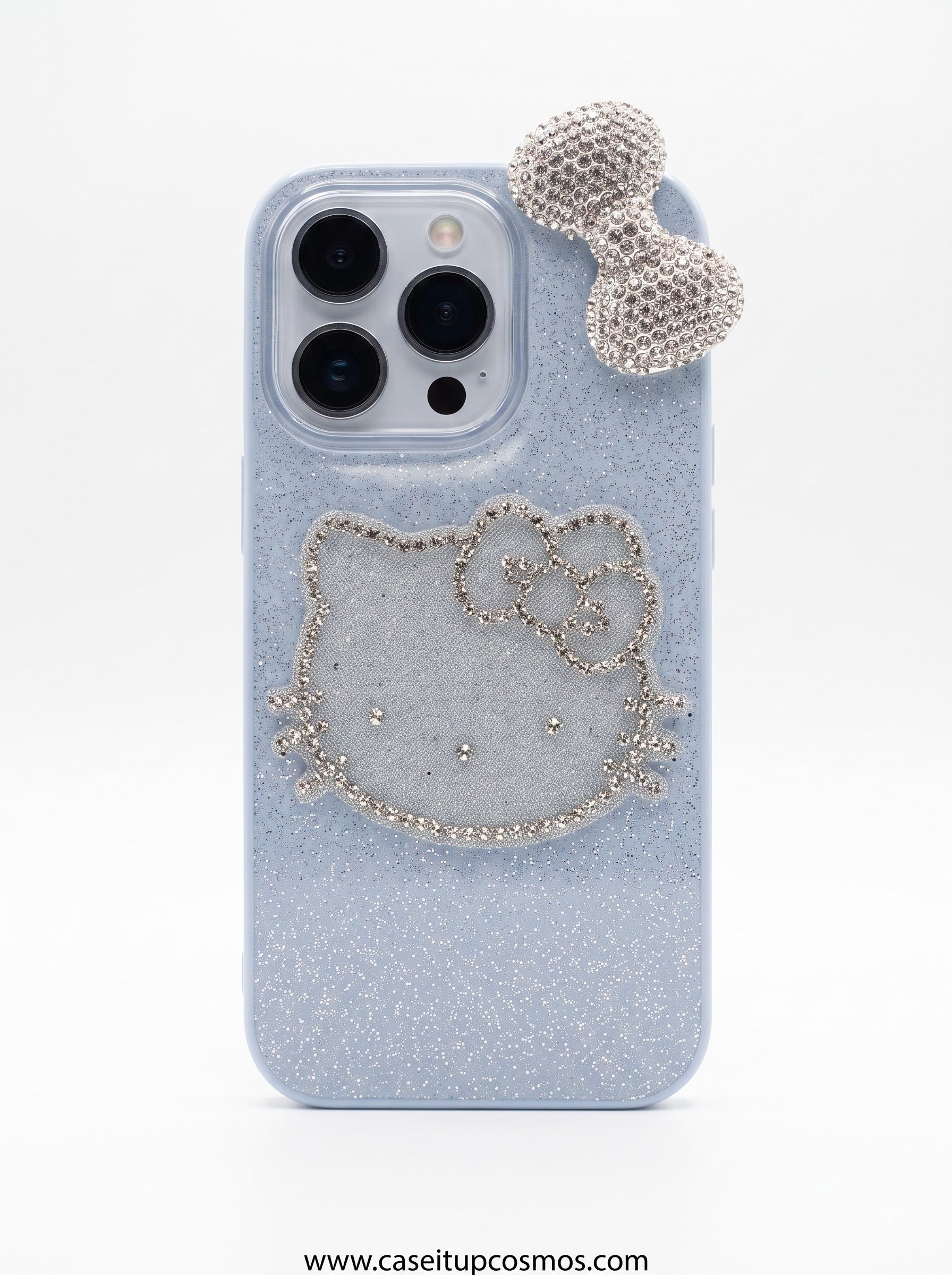 Y2K Hello Kitty Crystal Rhinestone Bow Glitter iPhone Cover