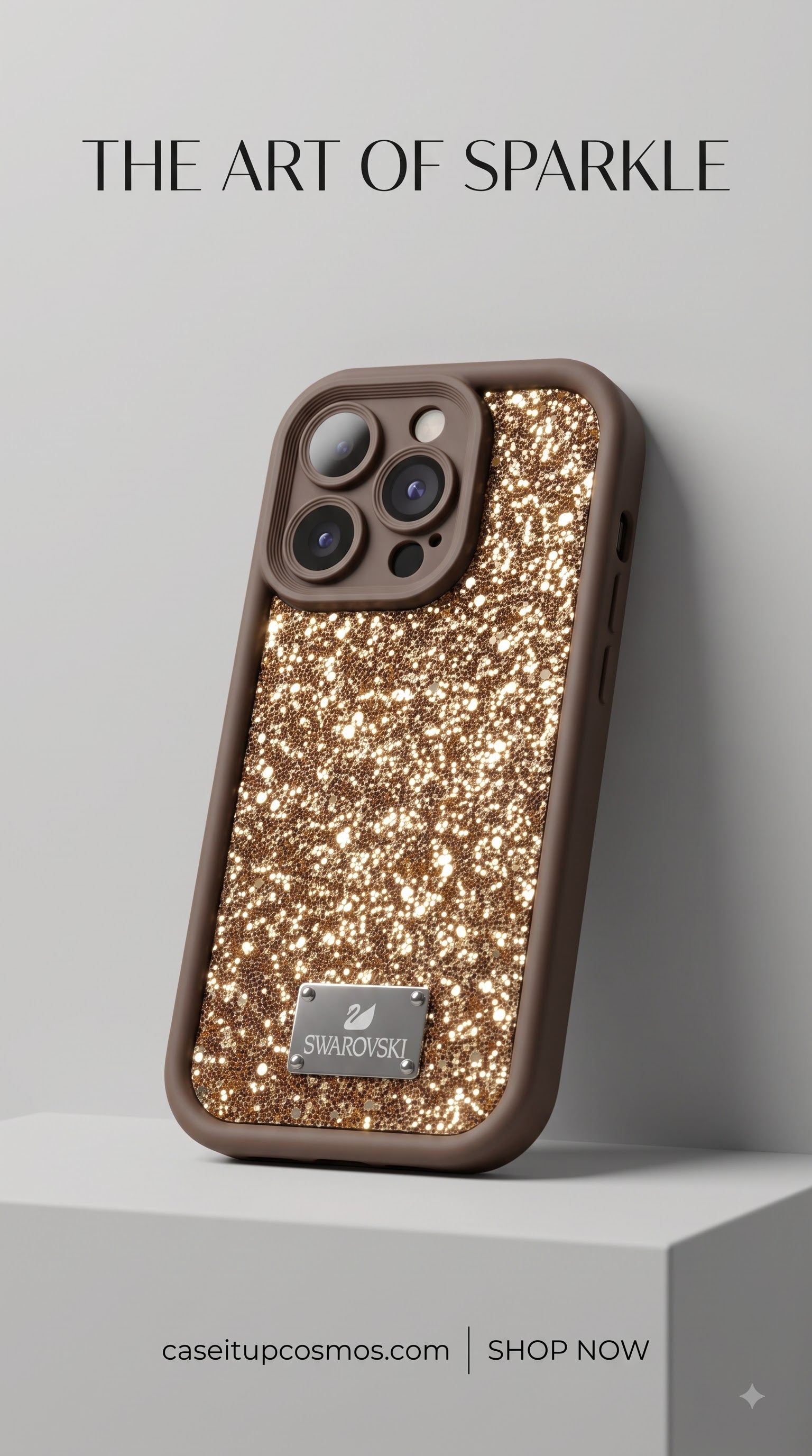 Premium Glitter Silicone Phone Case – Luxury Crystal Sparkle Shockproof Cover | Beige Frame