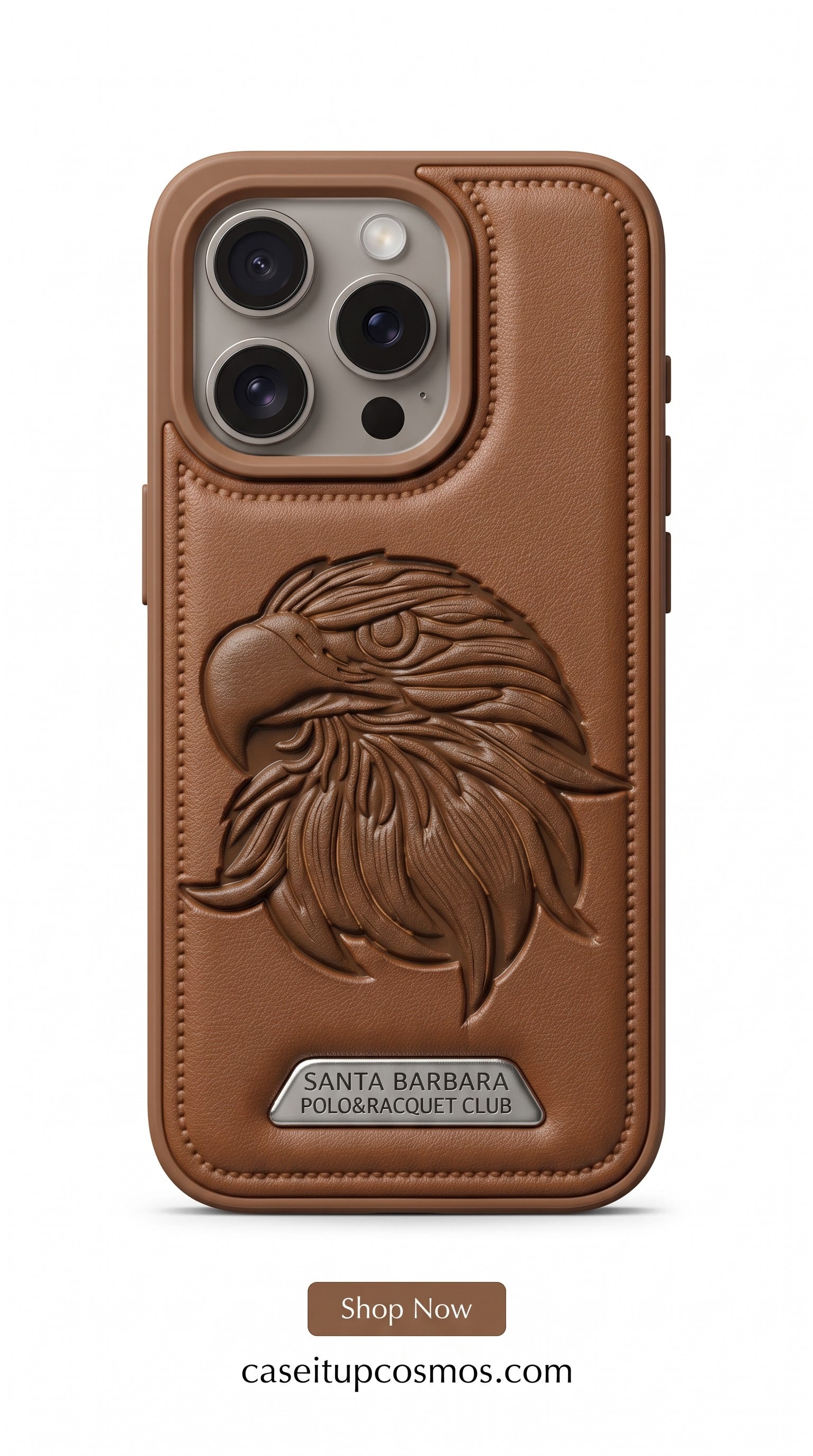 Santa Barbara Premium Eagle Embossed Leather Case – Luxury Shockproof Phone Cover