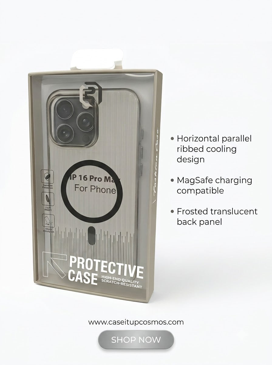 Minimalist Parallel Ribbed MagSafe Case for iPhone | Frosted Translucent Back