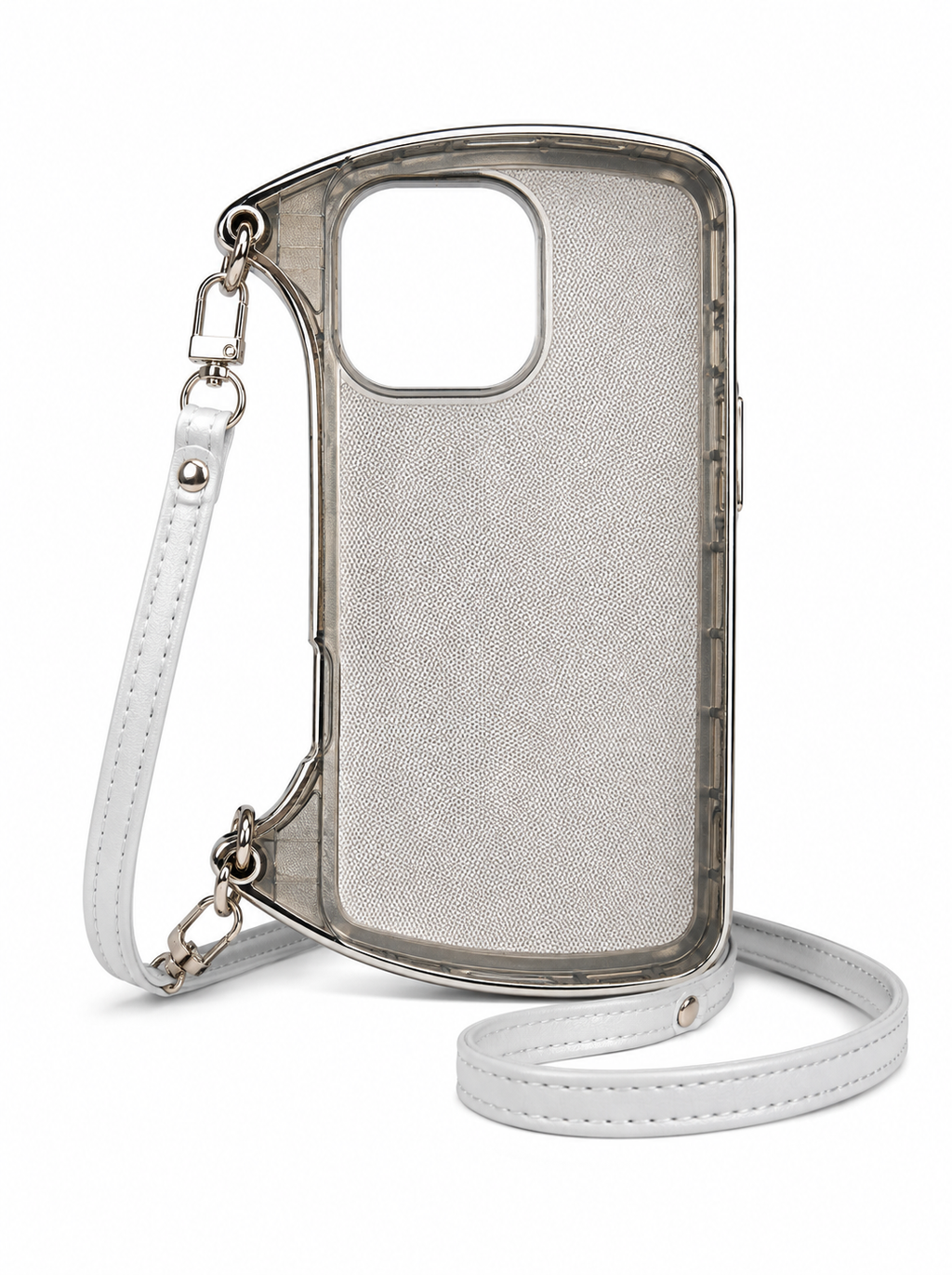 A Luxury Coquette Liquid Silver Purse Case for iPhone | Crystal Studded Edition