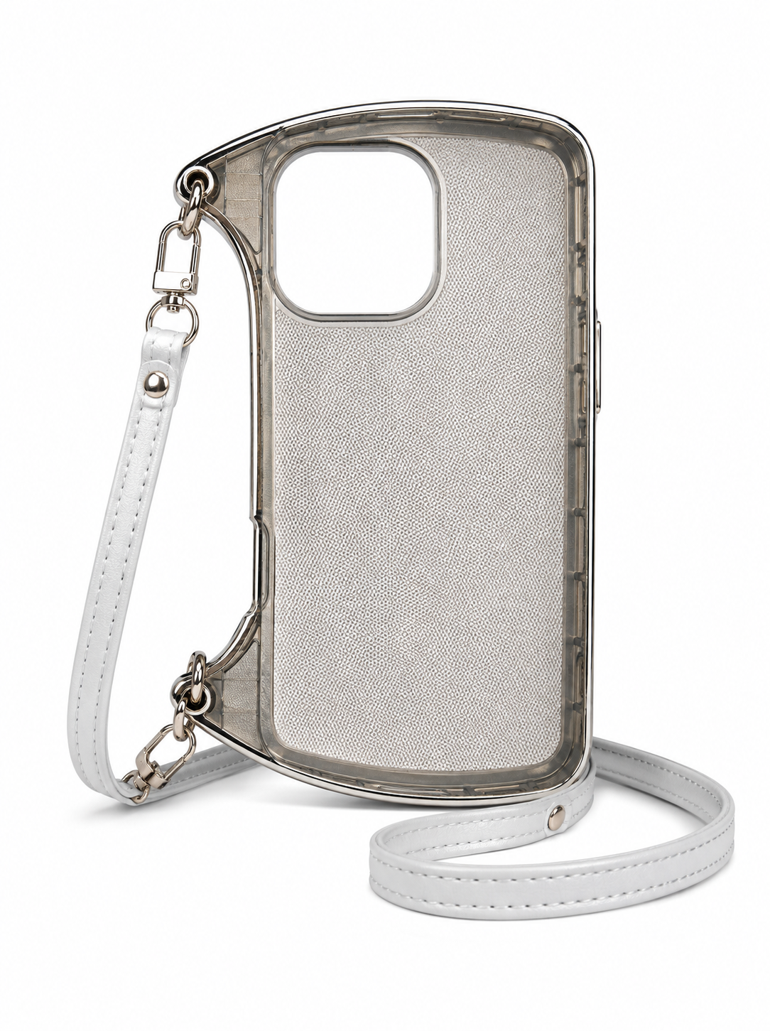 A Luxury Coquette Liquid Silver Purse Case for iPhone | Crystal Studded Edition