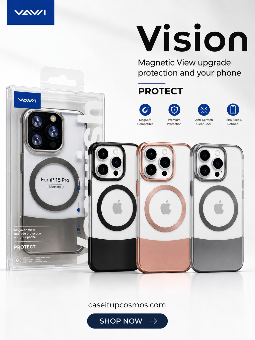 Vision Magnetic Clear Case with Camera Guard | MagSafe Compatible