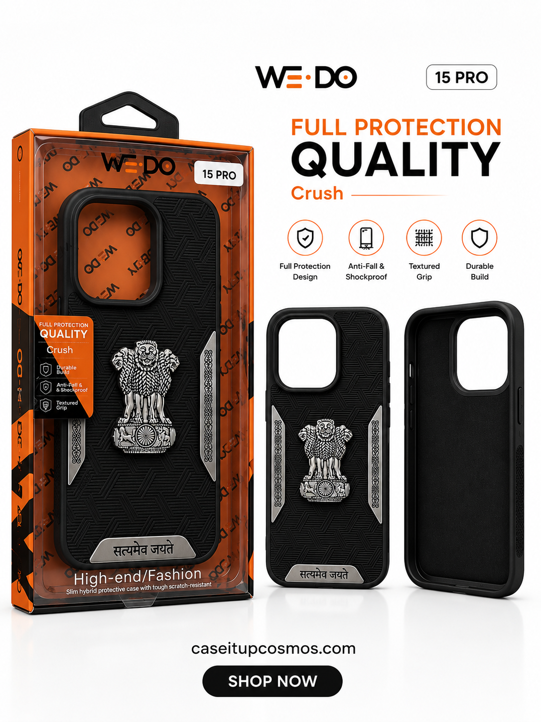 🇮🇳 Indian Emblem Premium Armor Case | Military Grade Shockproof Protection | Camera Guard