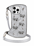 A Luxury Coquette Liquid Silver Purse Case for iPhone | Crystal Studded Edition