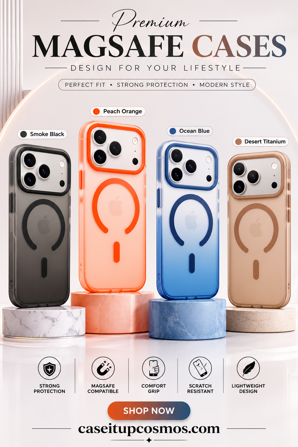 A999 Panoramic Visor MagSafe Case – Frosted Gradient Armor Collection