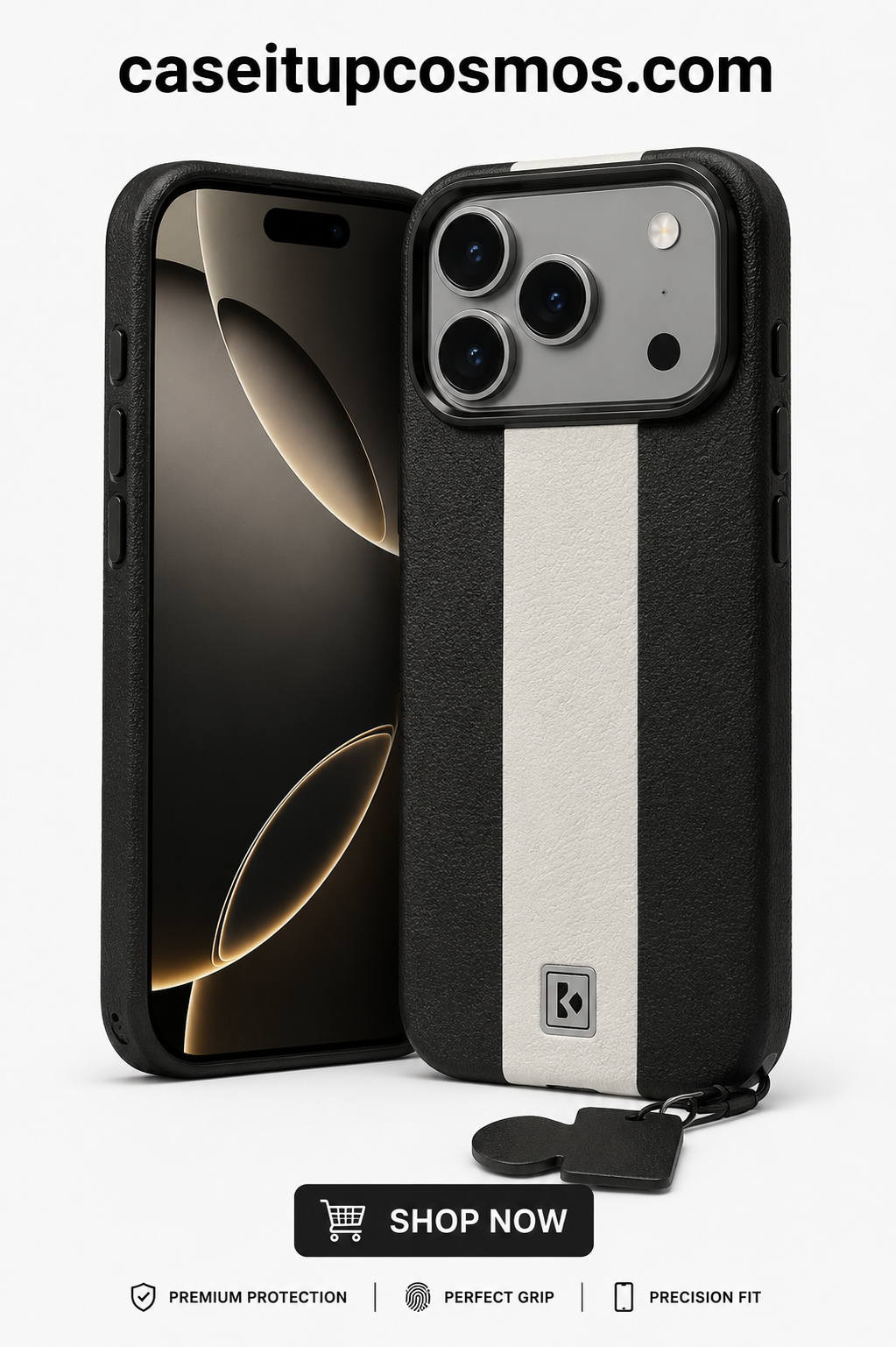 Premium Leather Stripe Protective Case for iPhone 17 Air | Shockproof Slim Cover | CaseItUpCosmos
