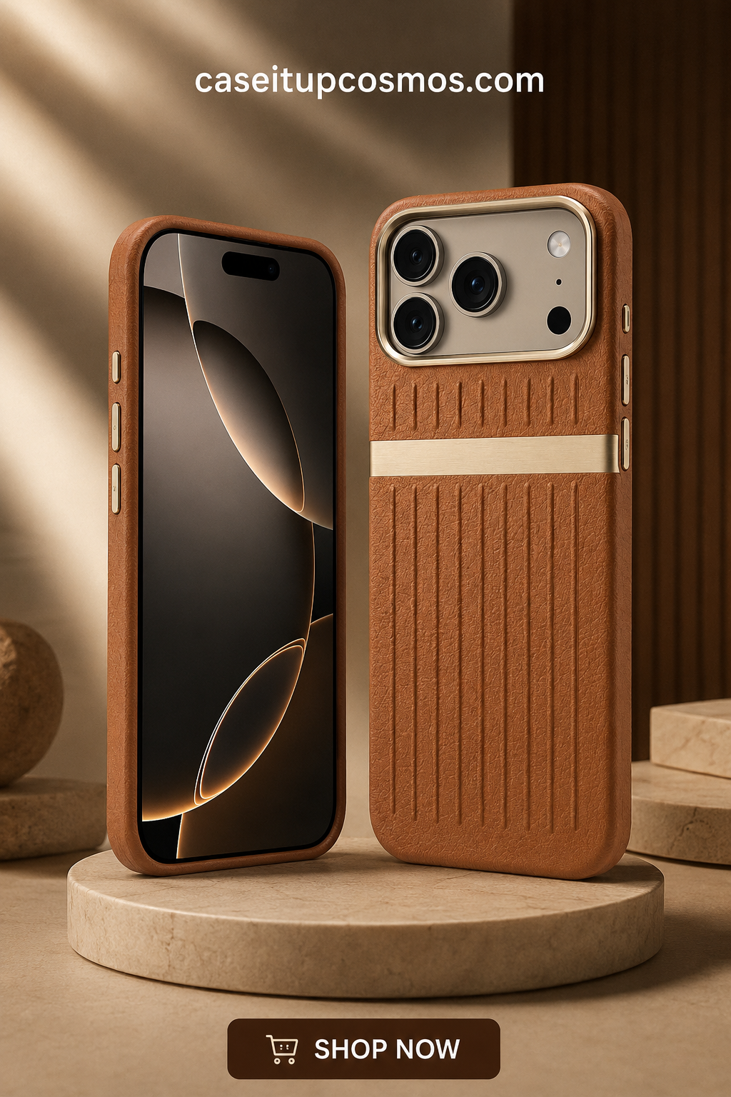 Luxury Leather Texture Protective Case with Premium Metal Camera Frame for iPhone 17 Pro