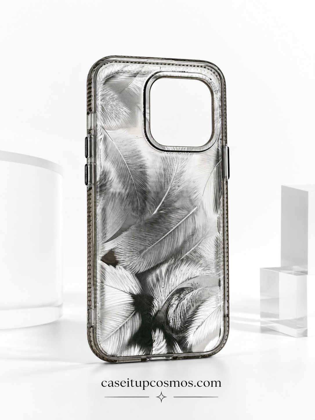 Feather Luxe Transparent Phone Case – Premium Shockproof Designer Cover