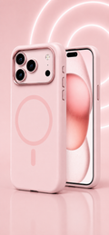 NJOYNY Pink Magnetic Armor Case for iPhone 17 Pro – Slim 360° Protection with Camera Guard