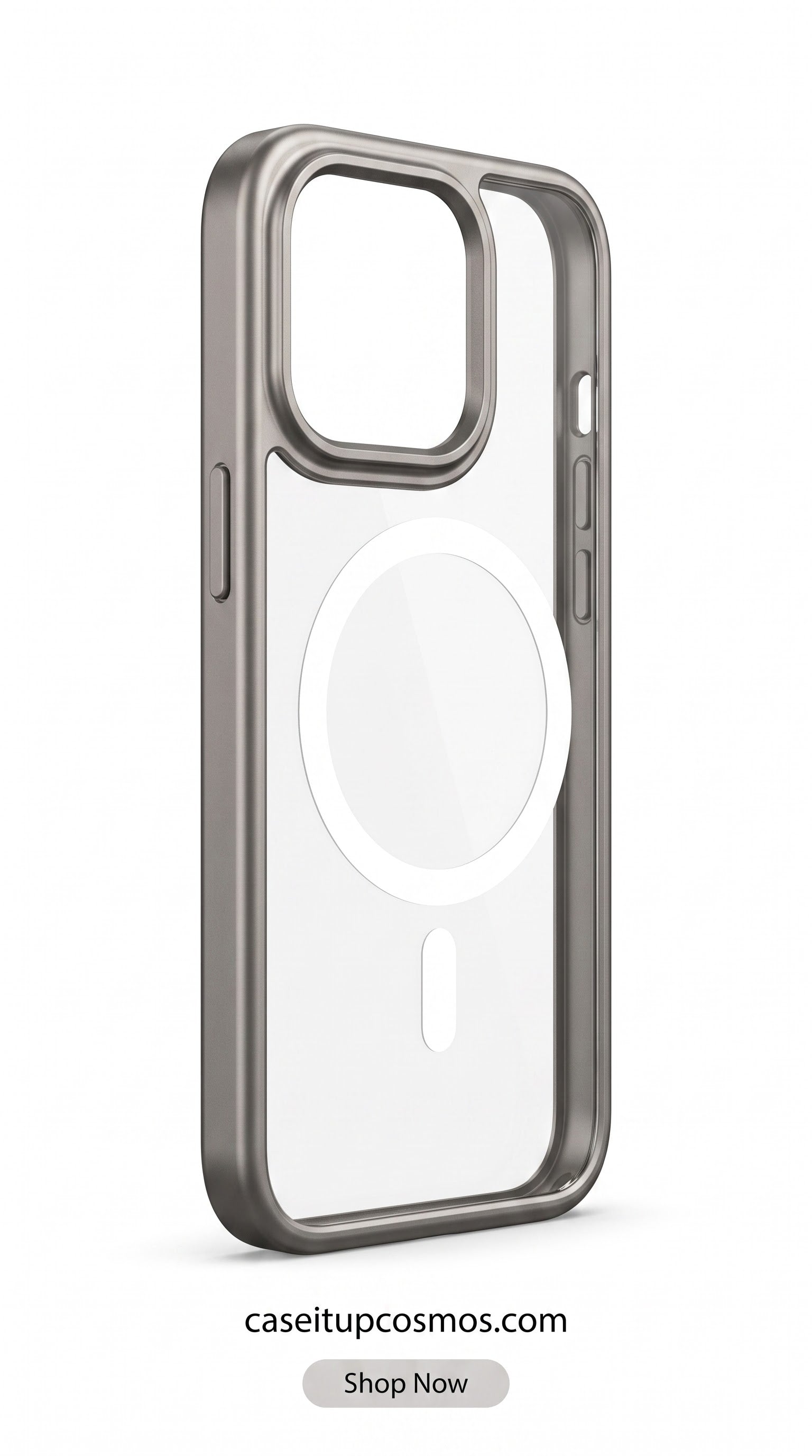 MagSafe Frosted Clear Case with Premium Metal Camera Frame for iPhone | Crystal Clear Shockproof Cover