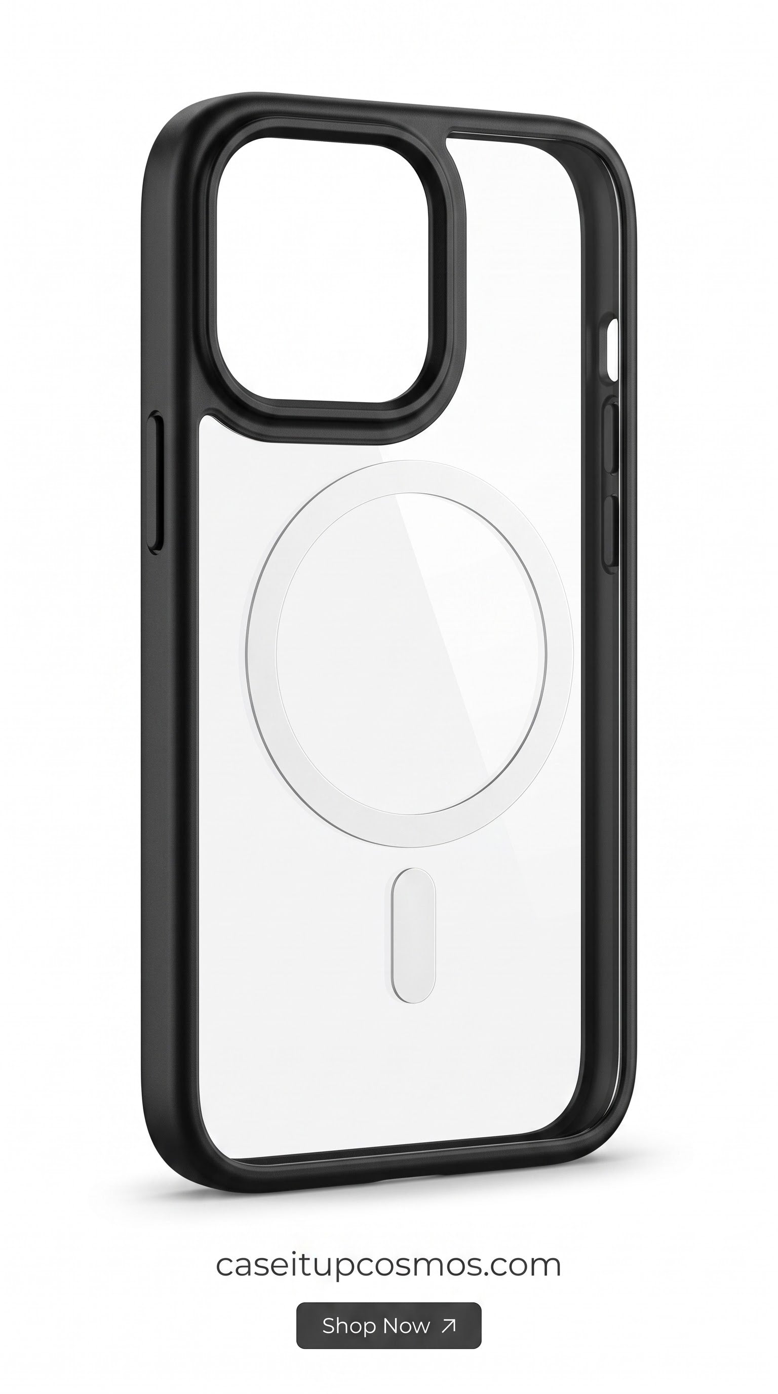 MagSafe Frosted Clear Case with Premium Metal Camera Frame for iPhone | Crystal Clear Shockproof Cover