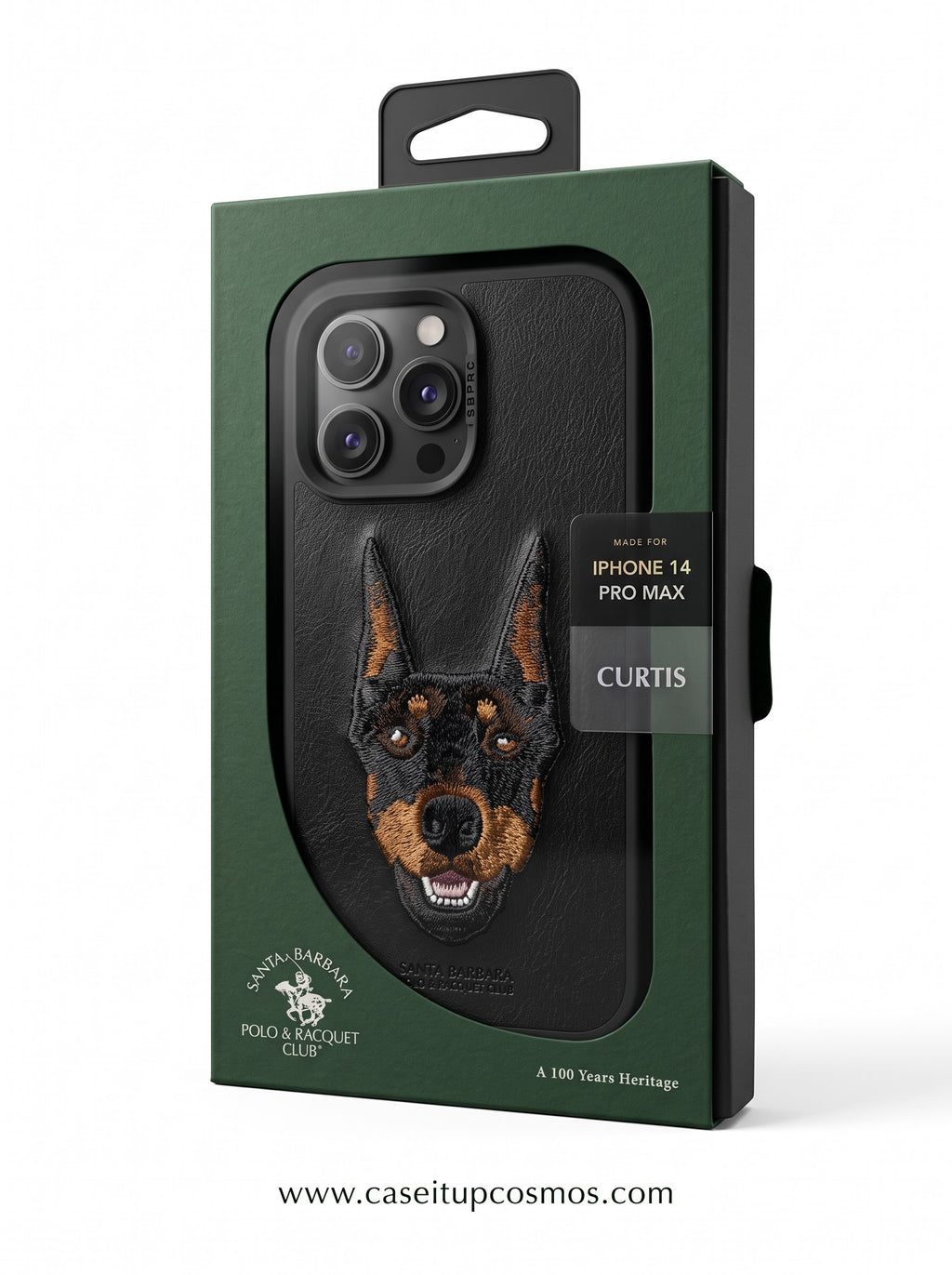 The Loyal Guardian Edition Embroidered Doberman Leather Case for iPhone