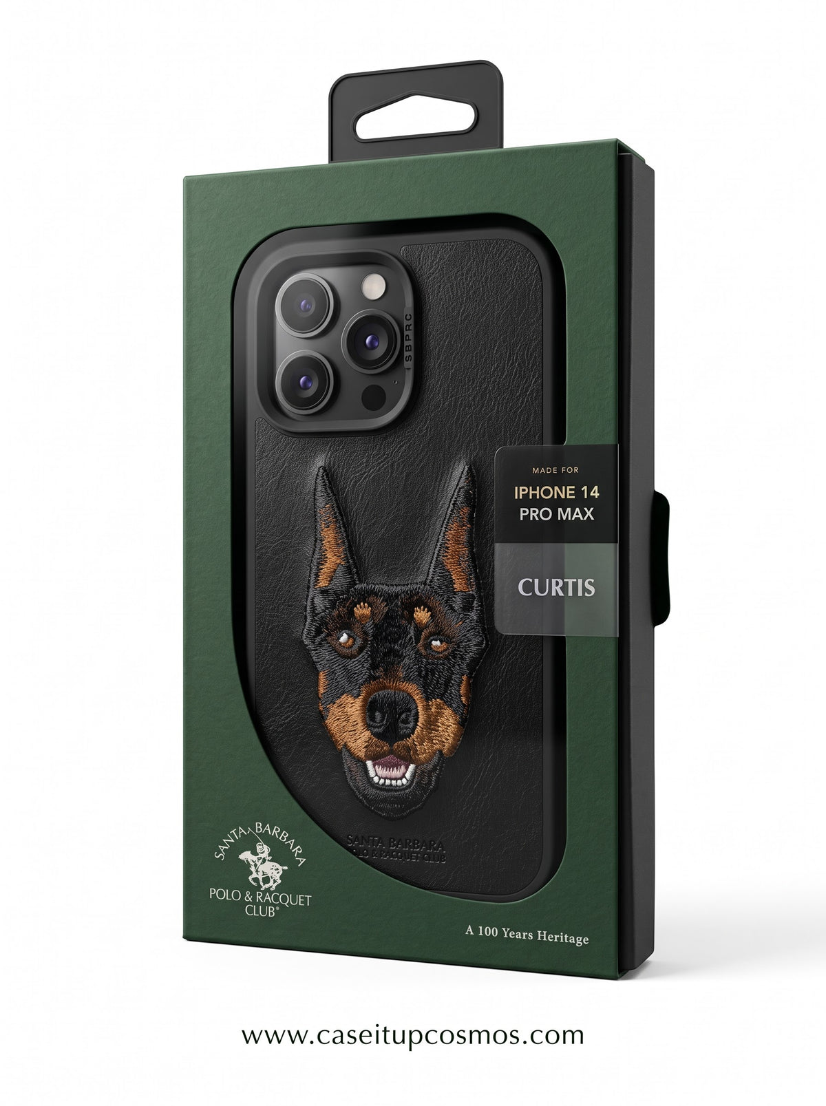 The Loyal Guardian Edition Embroidered Doberman Leather Case for iPhone