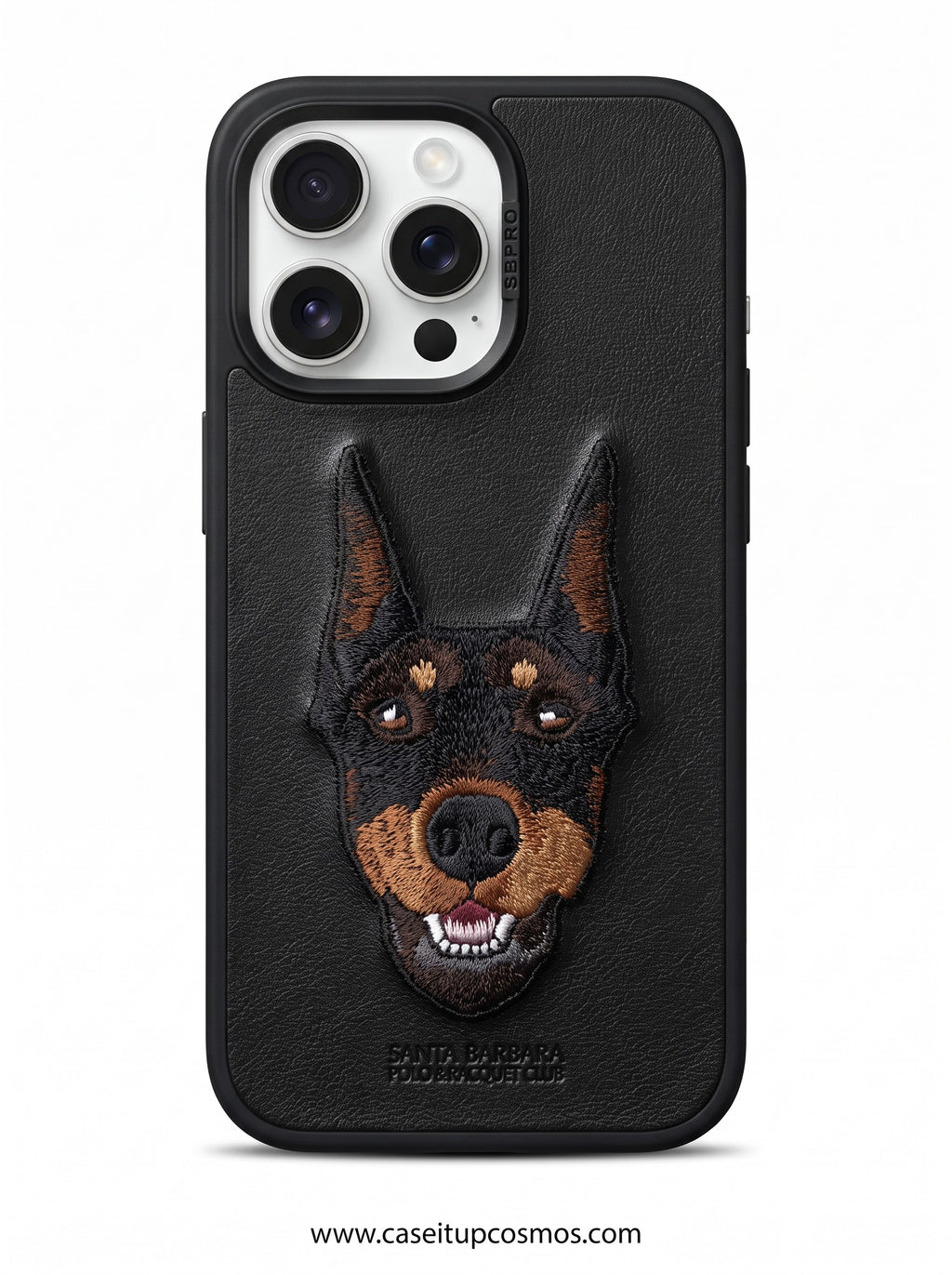 The Loyal Guardian Edition Embroidered Doberman Leather Case for iPhone
