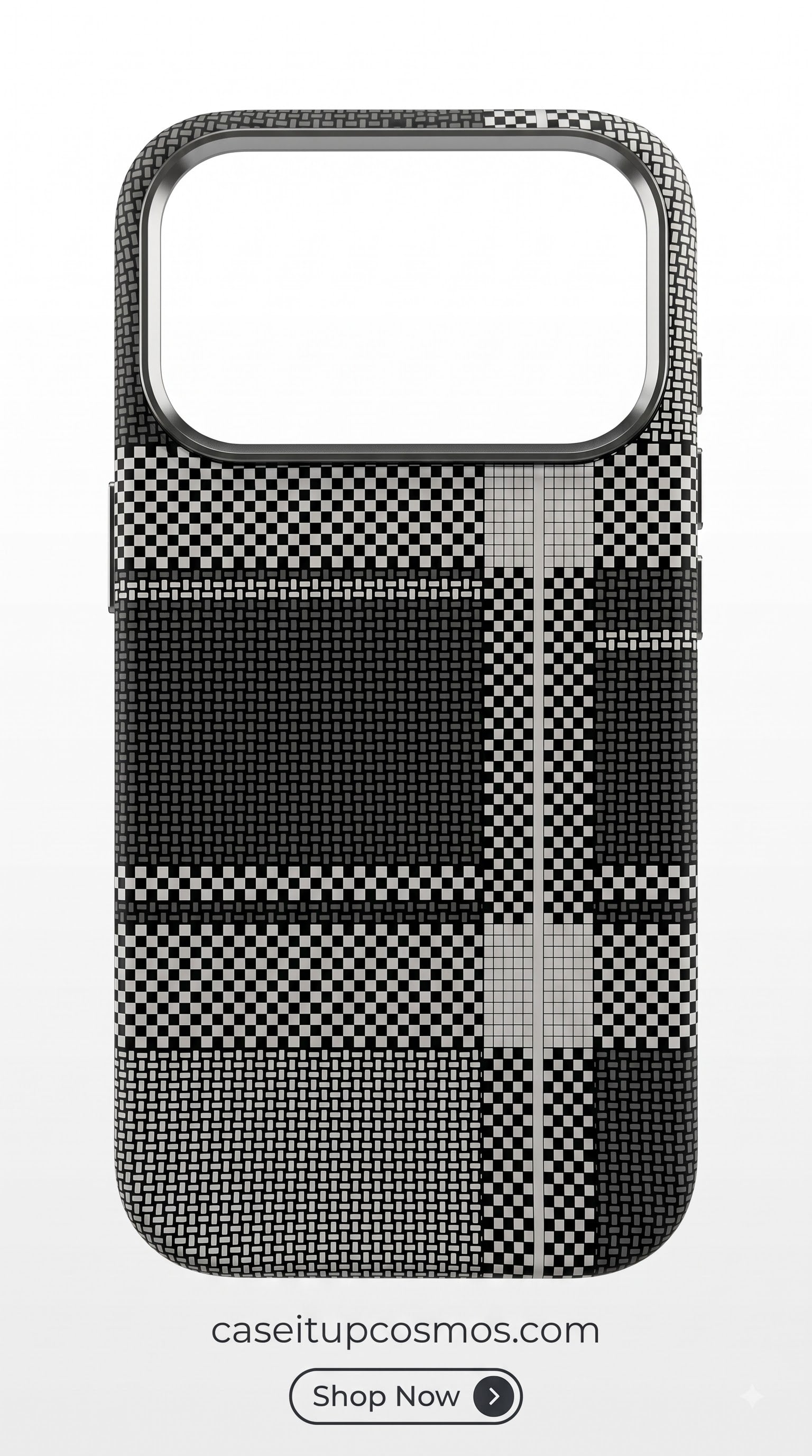 Monochrome Plaid Pixel MagSafe Case – Heritage Check Visor Edition
