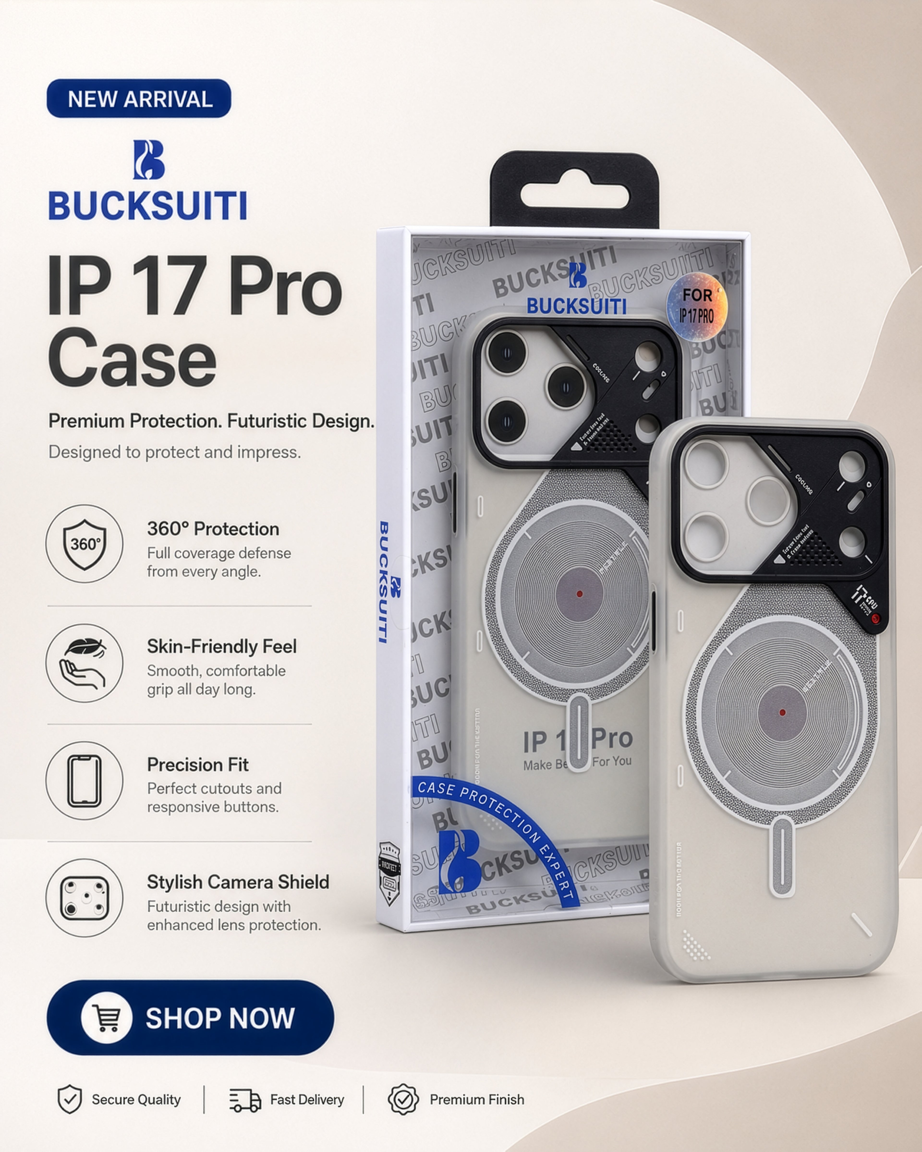 BUCKSUITI Mecha-Shield: Ultimate MagSafe Cooling Case for iPhone (Highly Recommended)