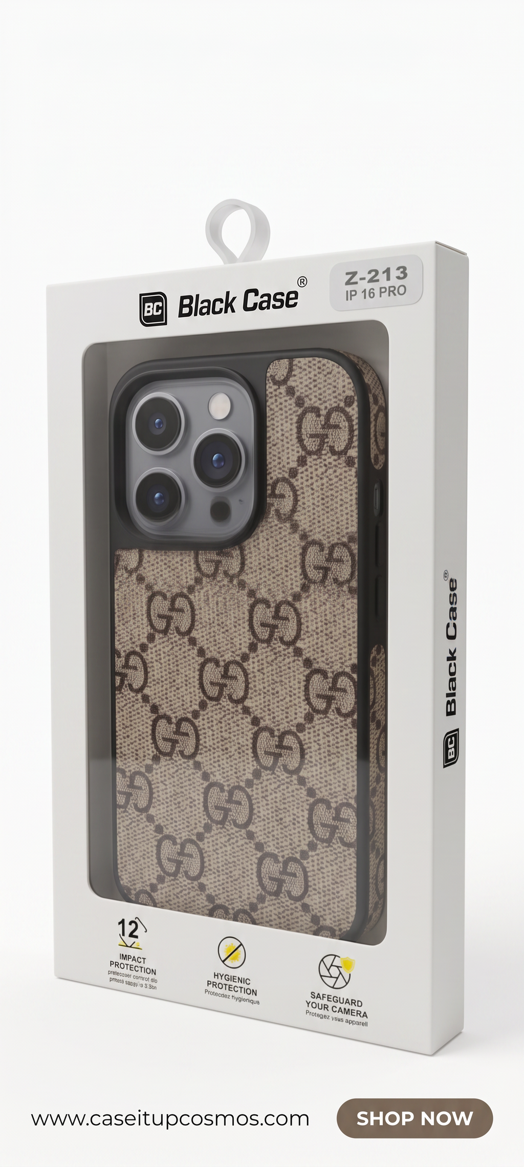 Luxury Woven Jacquard Monogram Case for iPhone | Raised Lens Guard