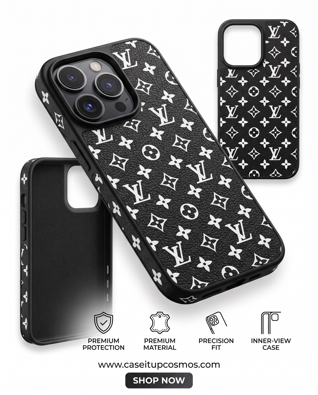 Luxury Woven Jacquard Monogram Case for iPhone | Raised Lens Guard