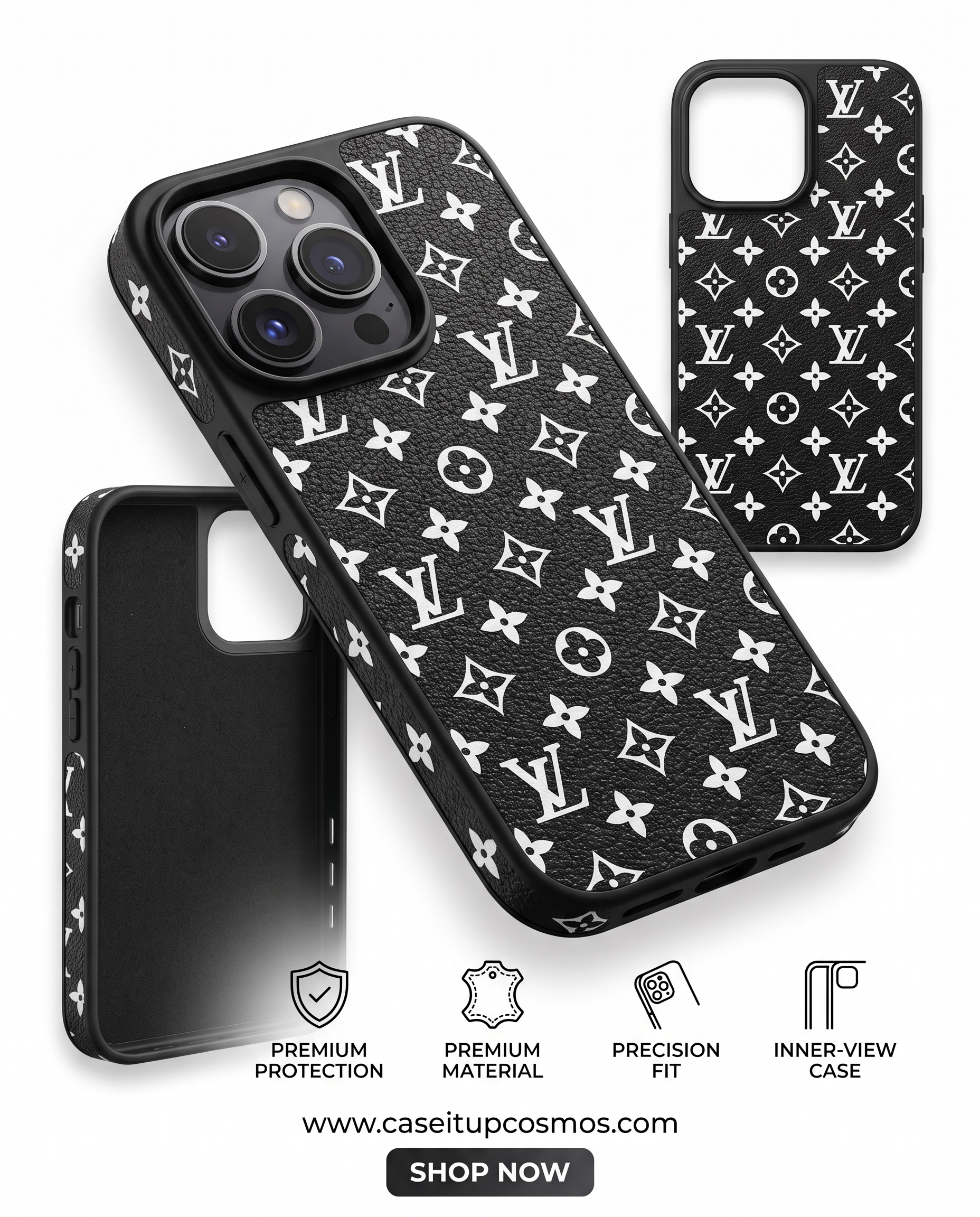 Luxury Woven Jacquard Monogram Case for iPhone | Raised Lens Guard