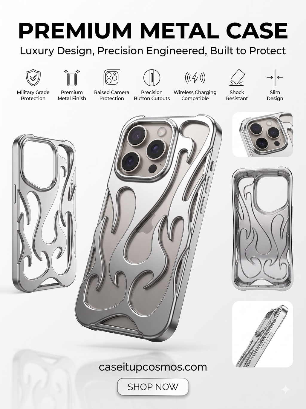 Premium Metal Armor Case – Luxury Electroplated Shockproof Phone Cover with Camera Protection