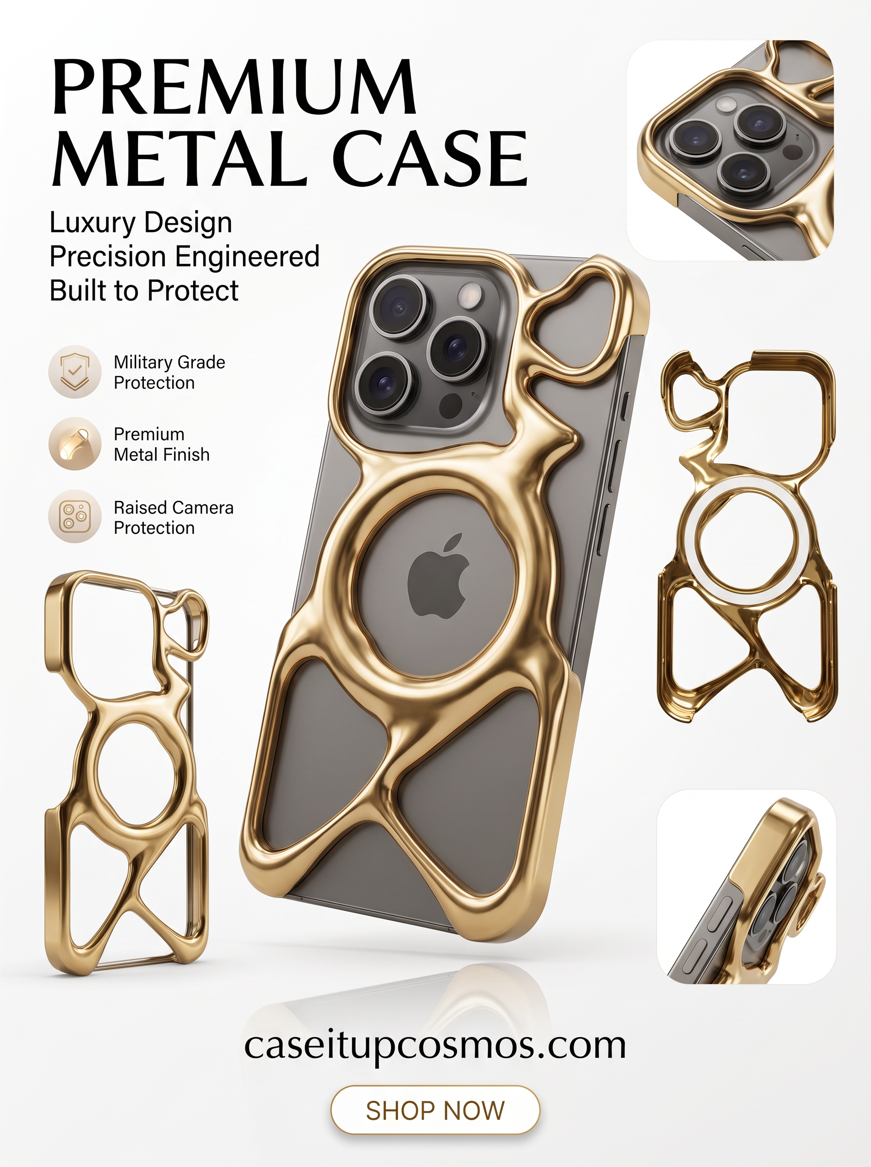 Premium Metal Armor Case – Luxury Electroplated Shockproof Phone Cover with Camera Protection