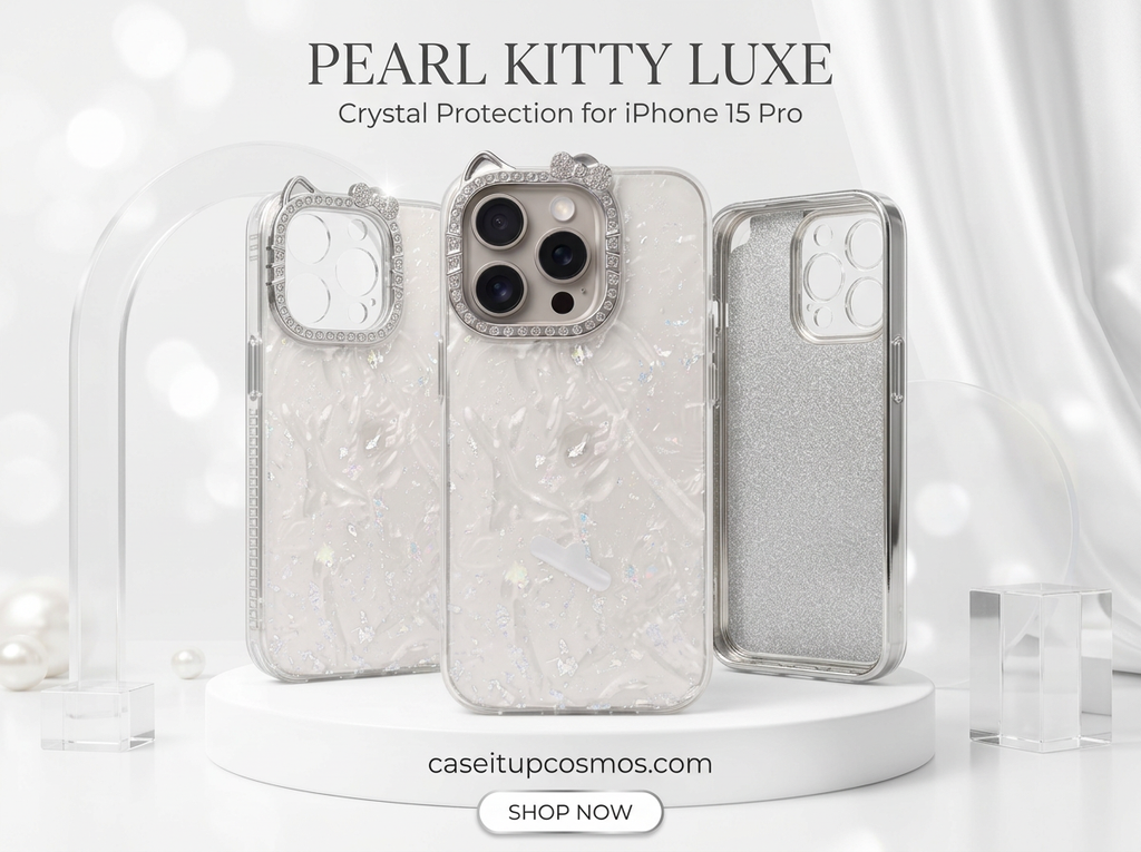 Luxury Pearl Crystal Phone Case – Glitter Shockproof Transparent Cover