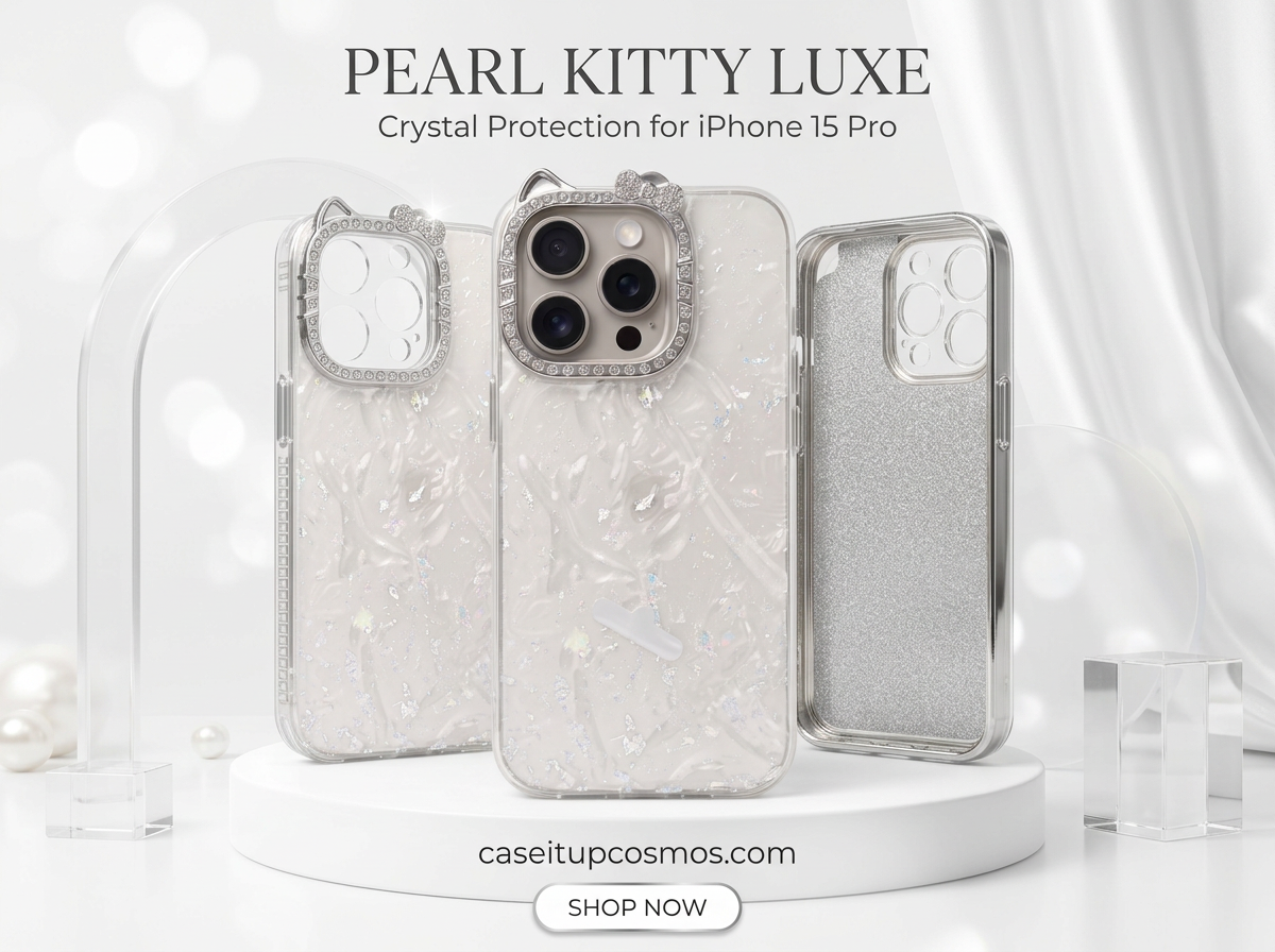 Luxury Pearl Crystal Phone Case – Glitter Shockproof Transparent Cover