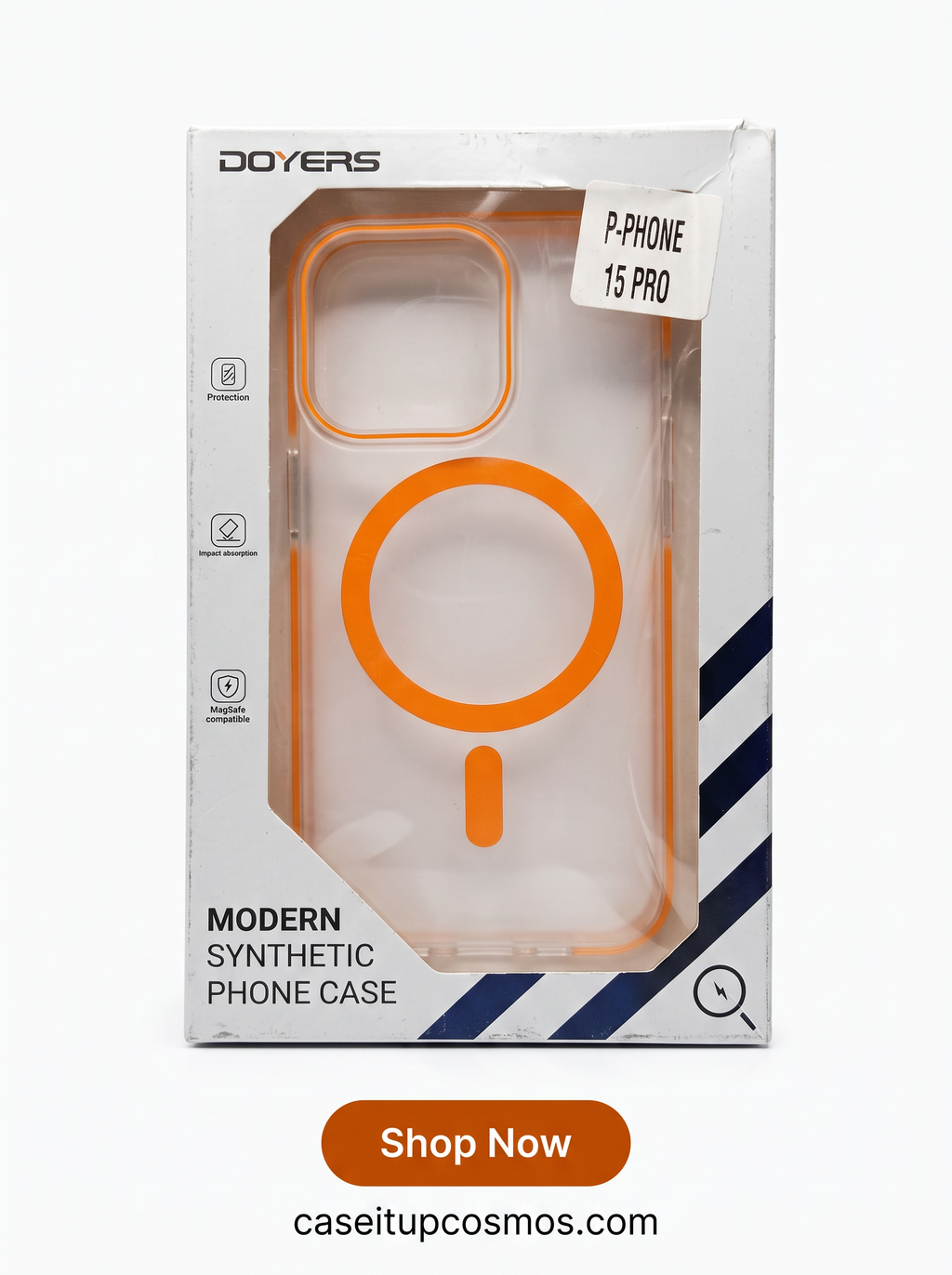 Premier Vertical-Ribbed MagSafe Case with Sunset Orange Accents