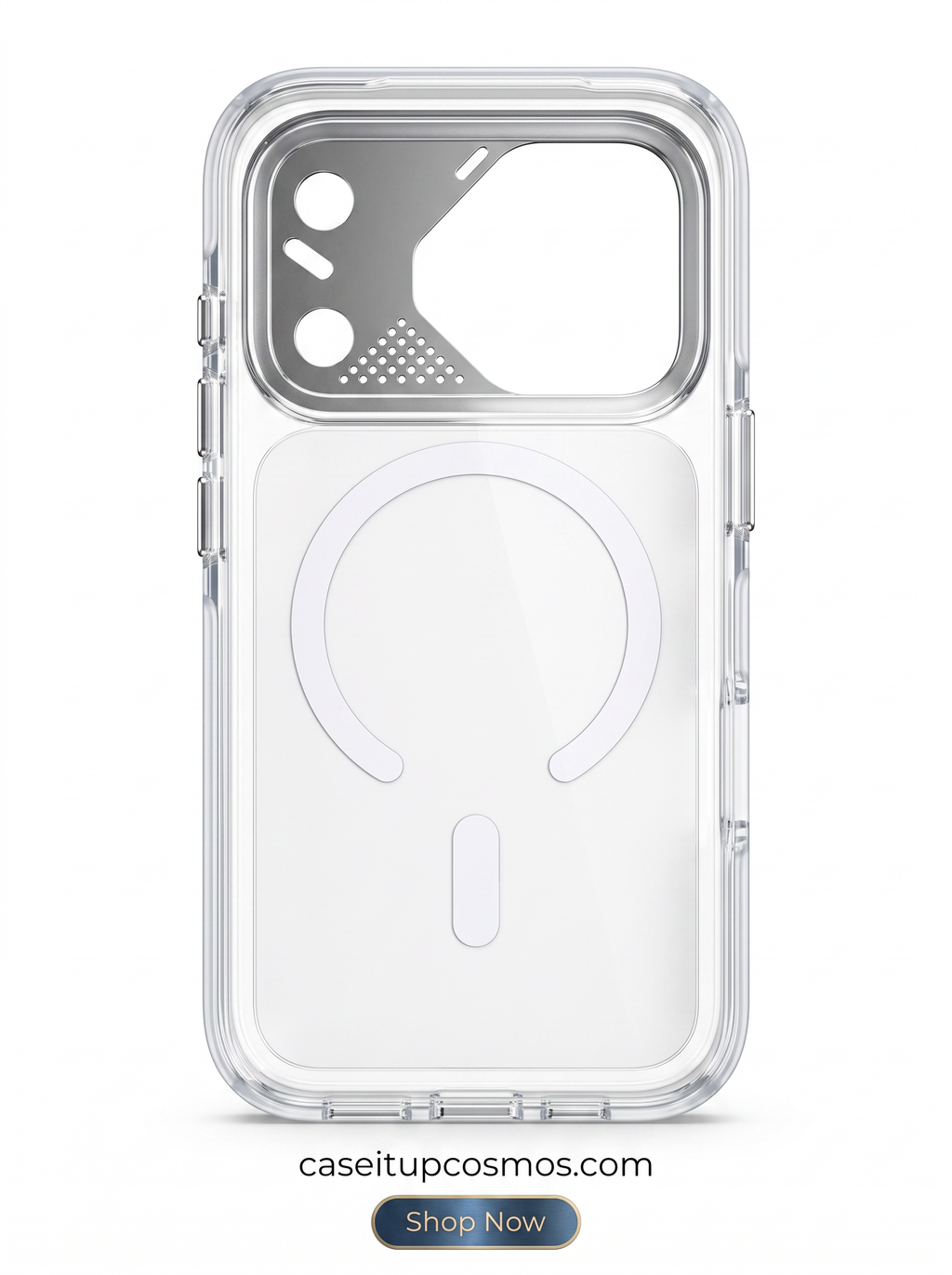 Crystal Clear MagSafe Case – Silver Mecha Visor Shield Edition