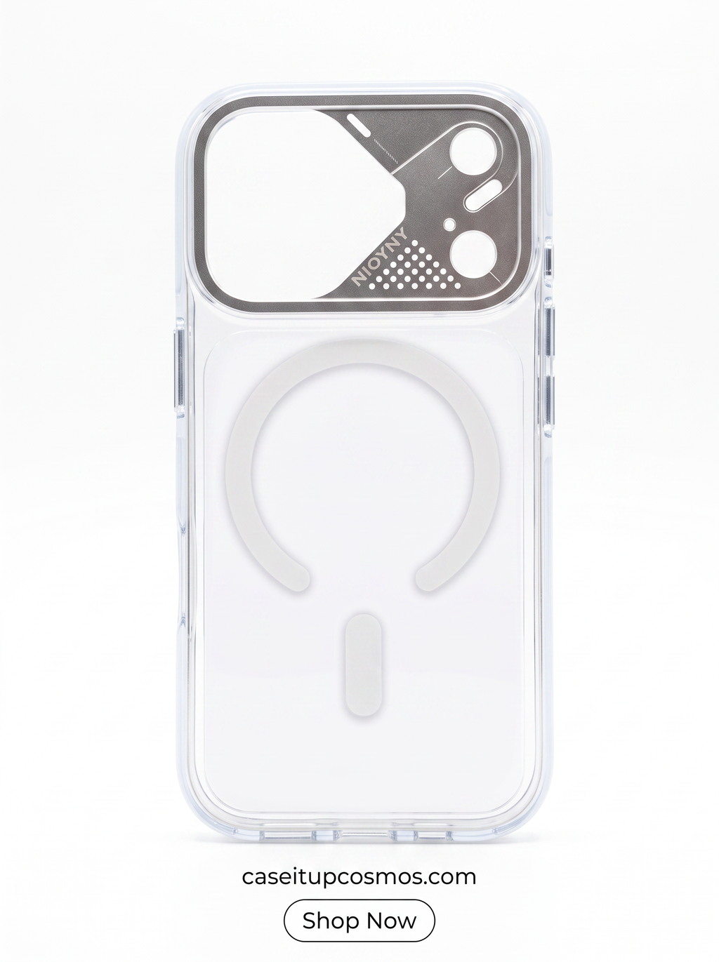 Crystal Clear MagSafe Case – Silver Mecha Visor Shield Edition