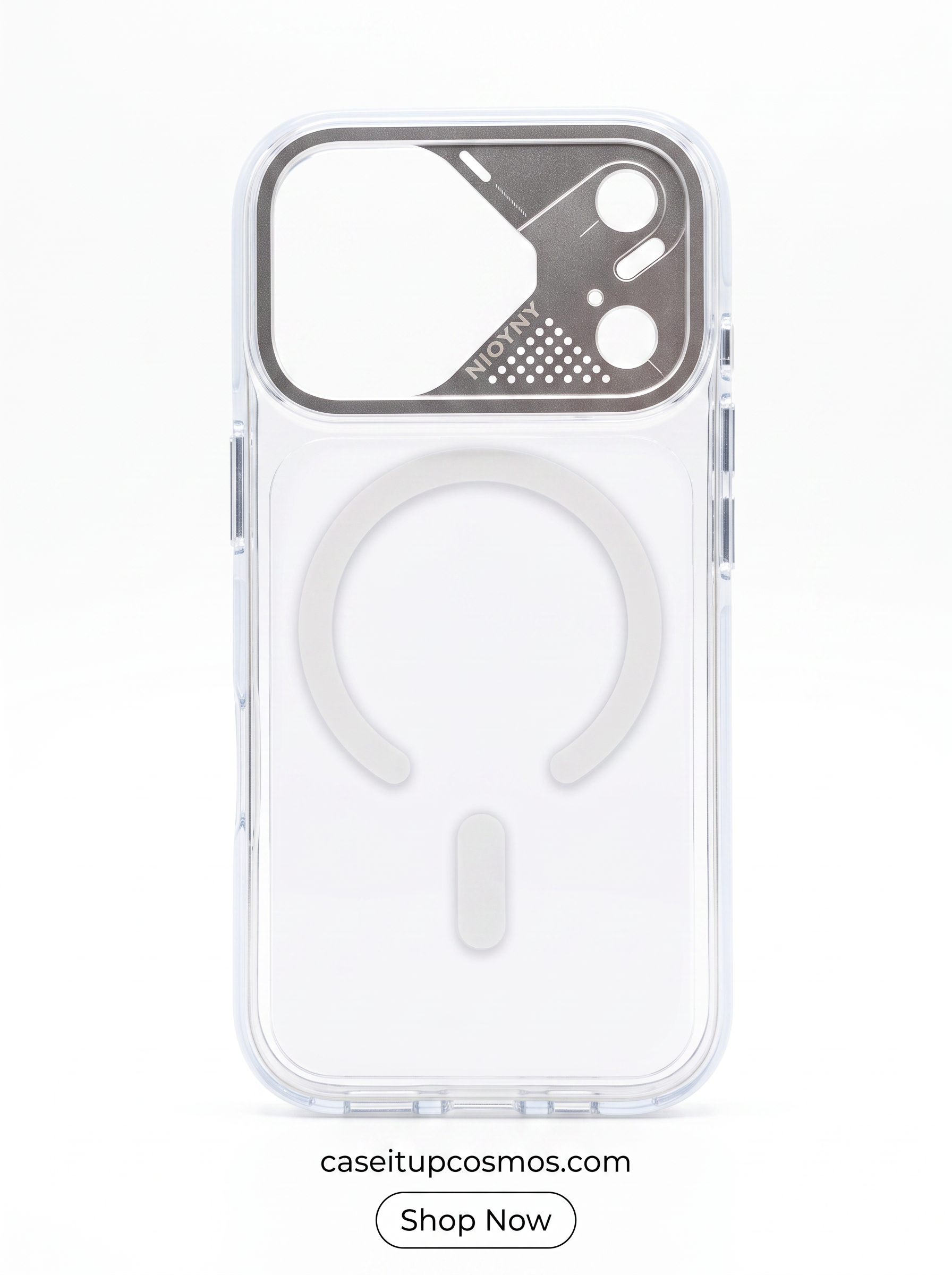 Crystal Clear MagSafe Case – Silver Mecha Visor Shield Edition