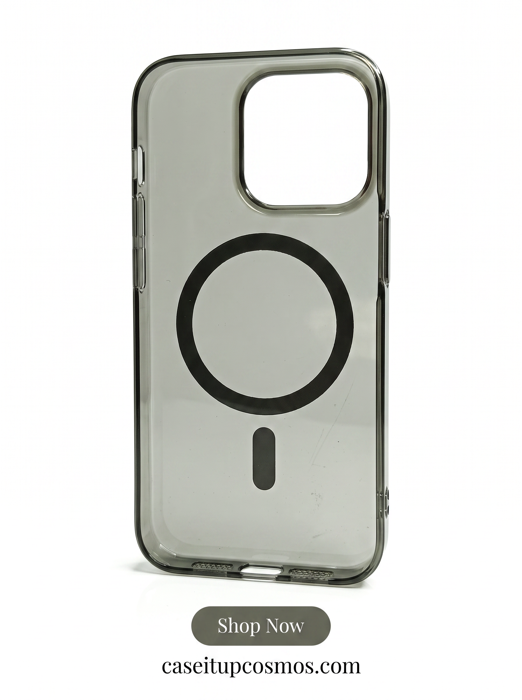Transparent Smoke Grey MagSafe Case – Stealth Dark Edition