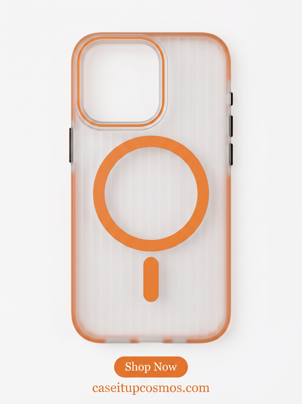 Premier Vertical-Ribbed MagSafe Case with Sunset Orange Accents