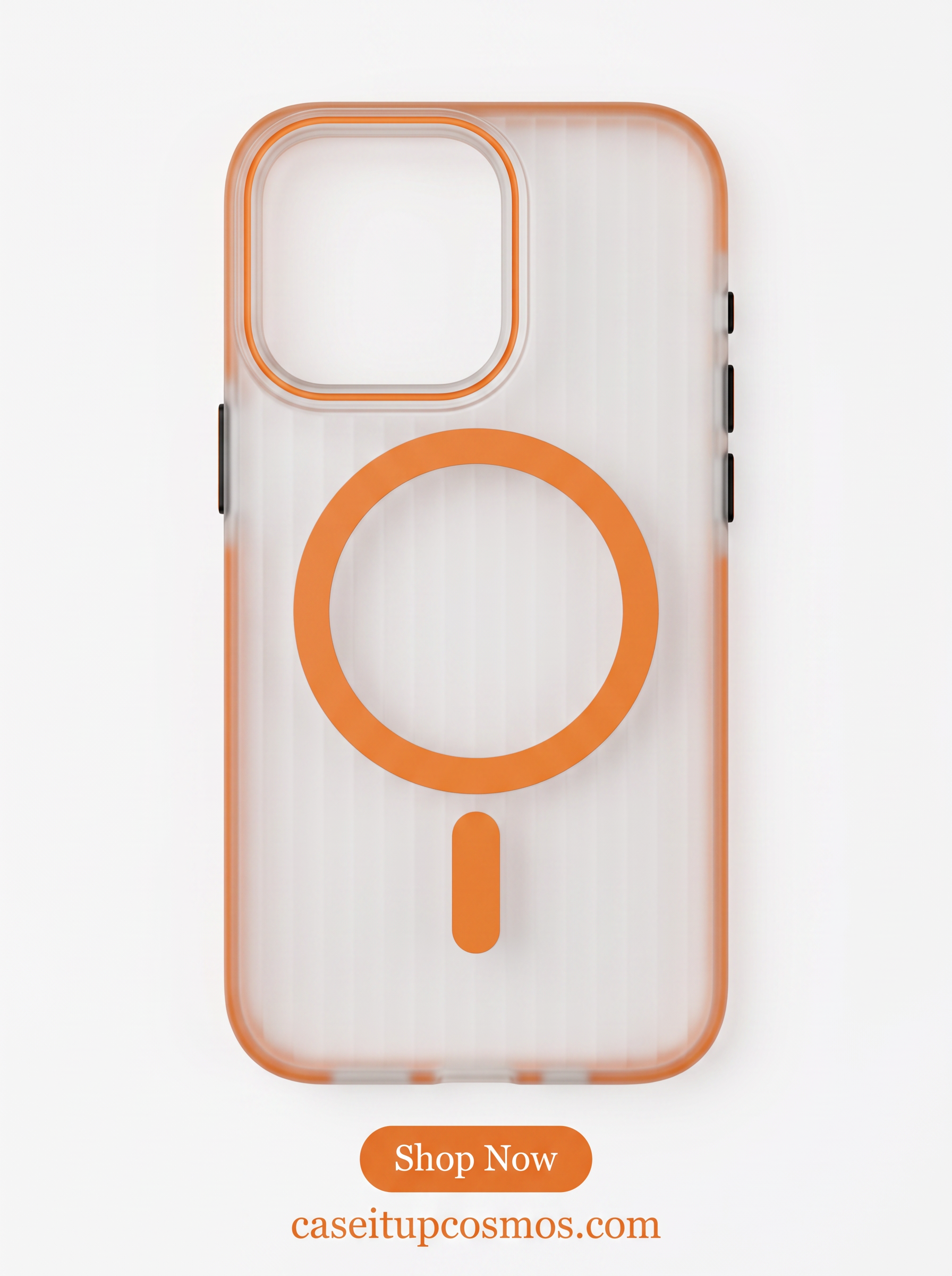 Premier Vertical-Ribbed MagSafe Case with Sunset Orange Accents