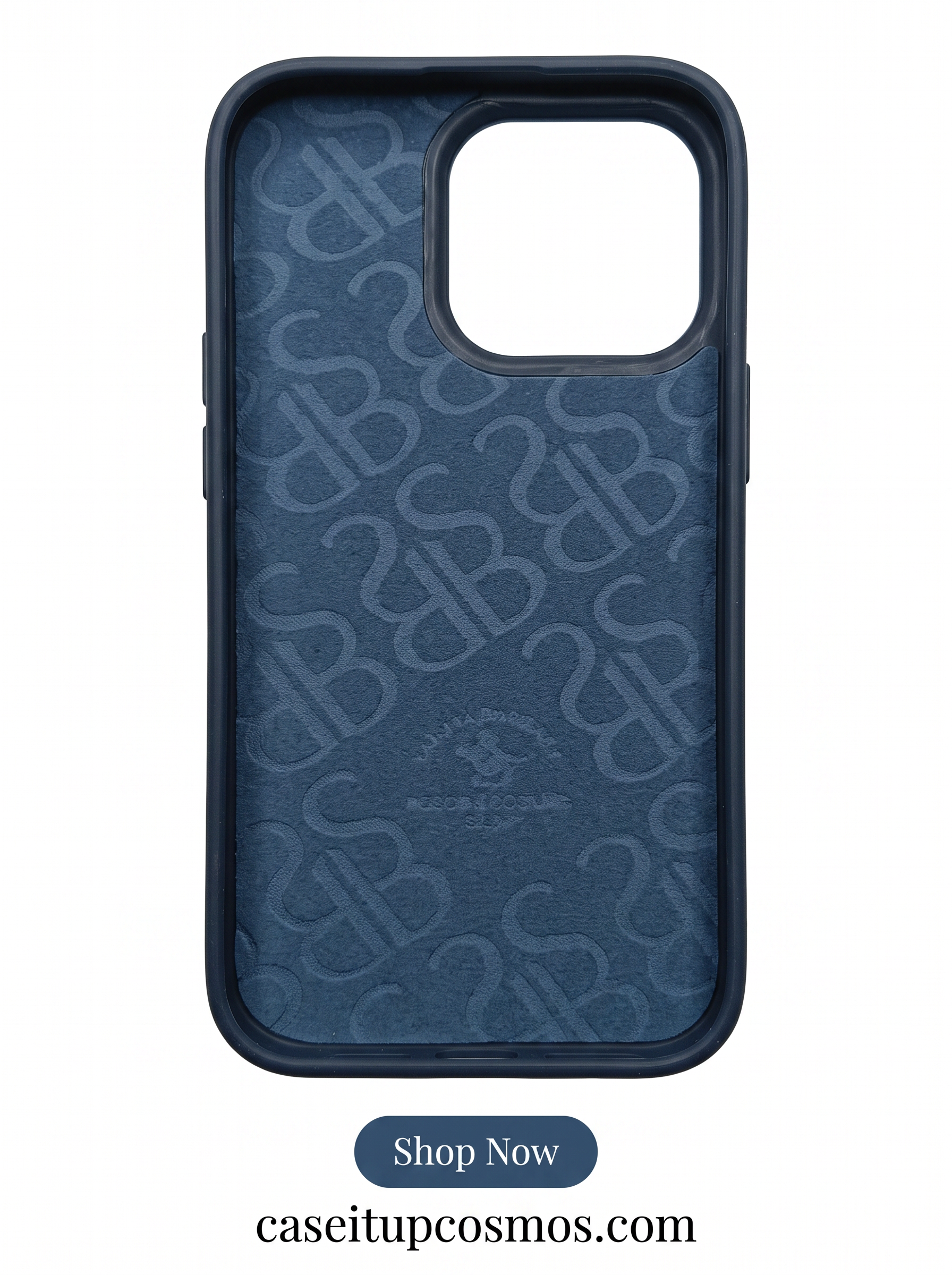 Ultra-Luxury Monogram Leather Case with Diamond Crystal Camera Ring